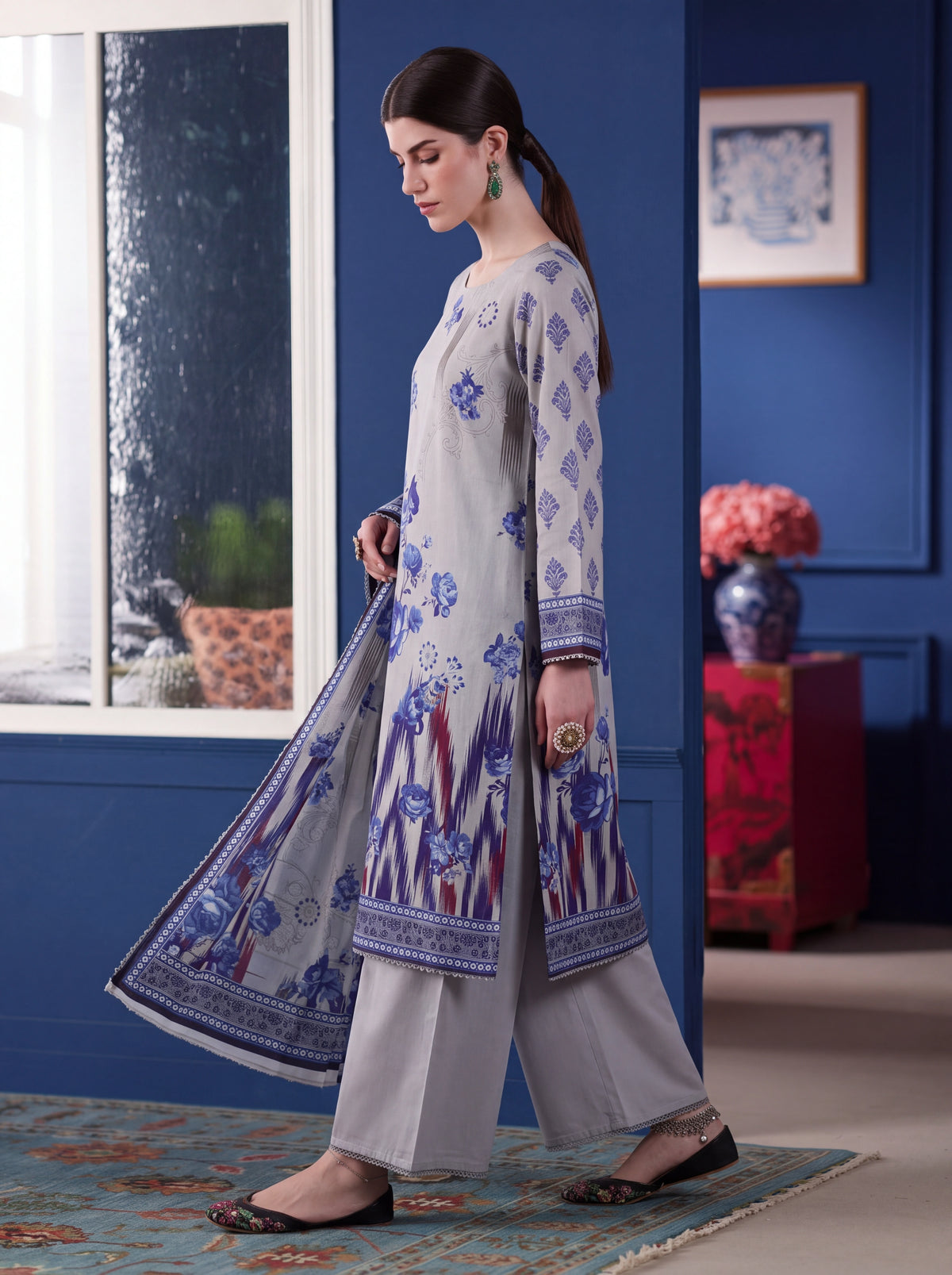 BISMIL 3 PIECE - DIGITAL PRINTED PREMIUM VISCOSE SUIT Unstitched