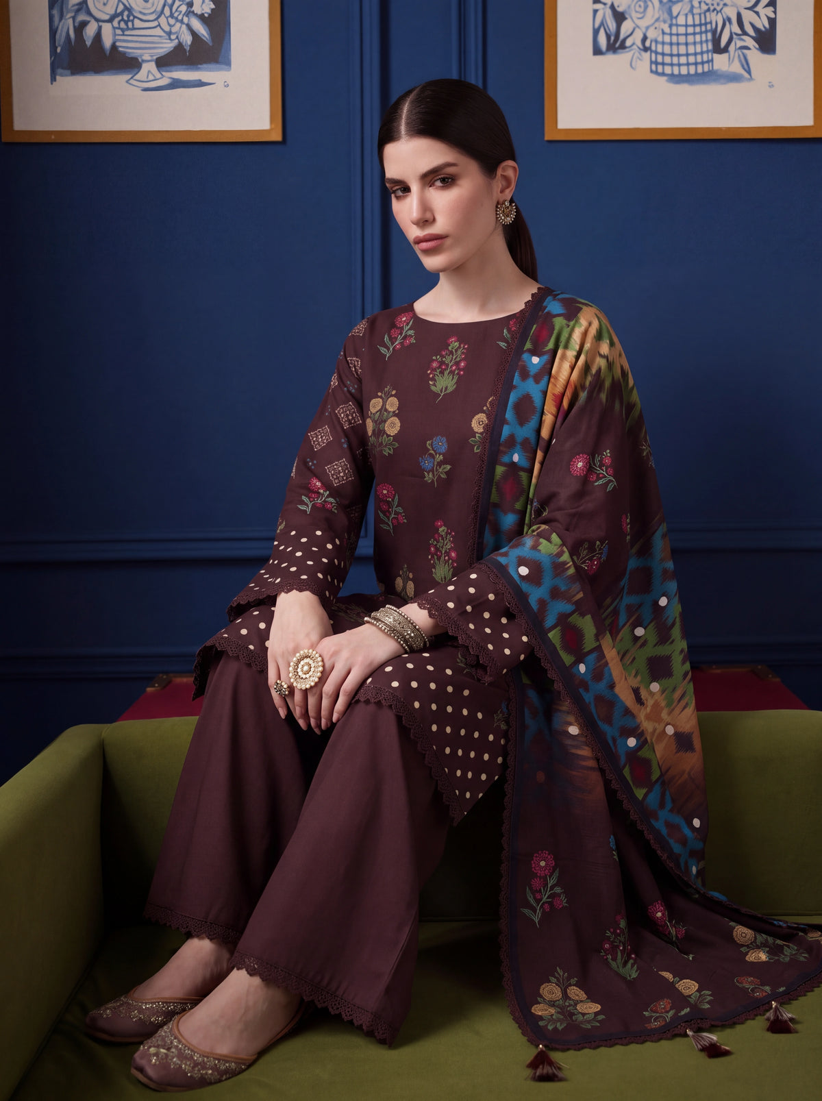 BISMIL 3 PIECE - DIGITAL PRINTED PREMIUM VISCOSE SUIT Unstitched