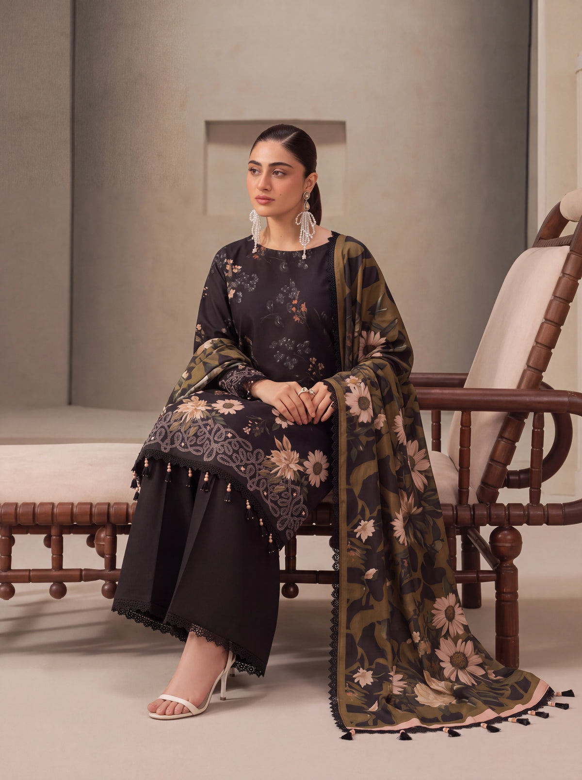 BISMIL 3 PIECE - DIGITAL PRINTED VISCOSE SUIT Unstitched