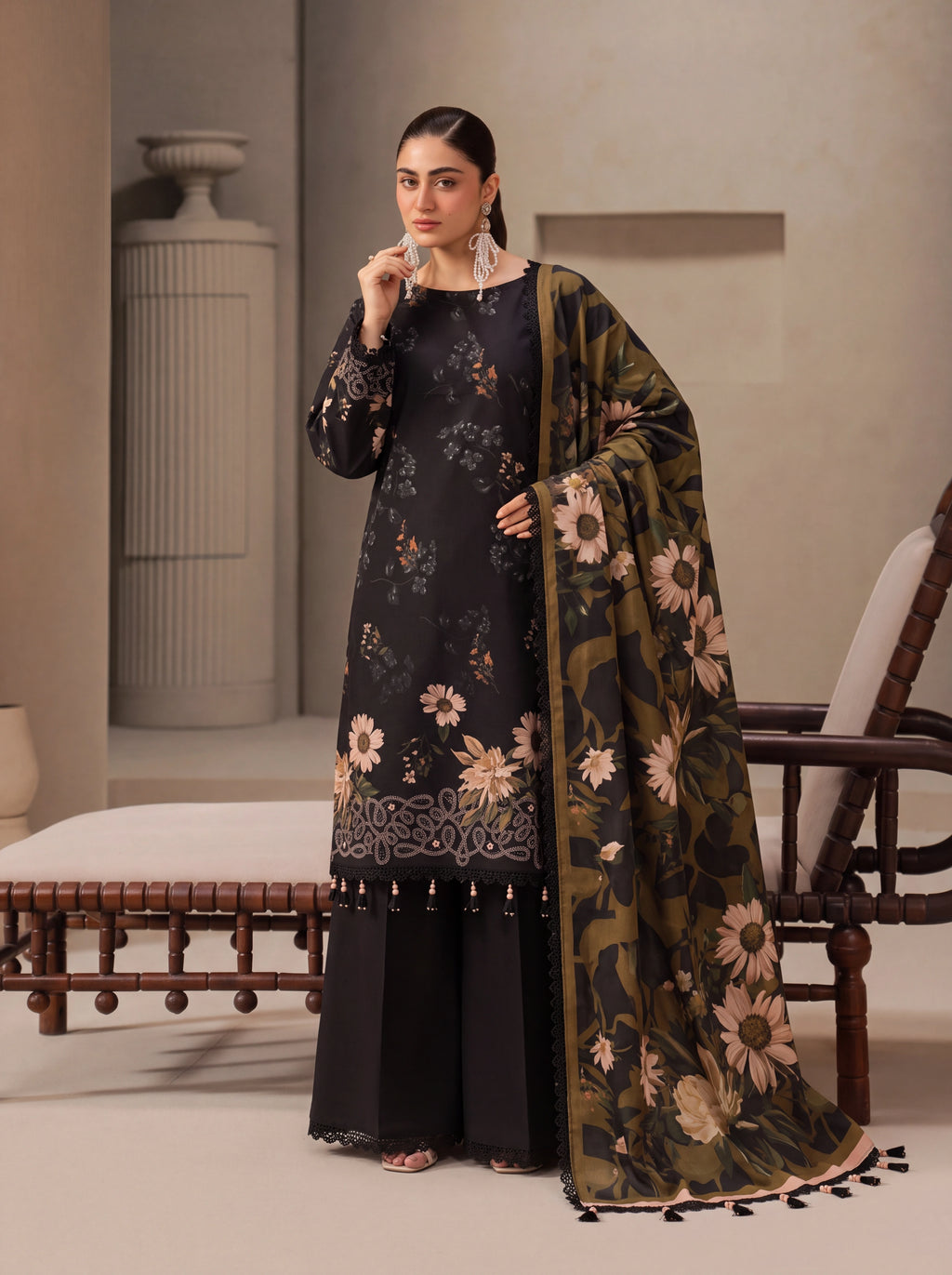 BISMIL 3 PIECE - DIGITAL PRINTED VISCOSE SUIT Unstitched