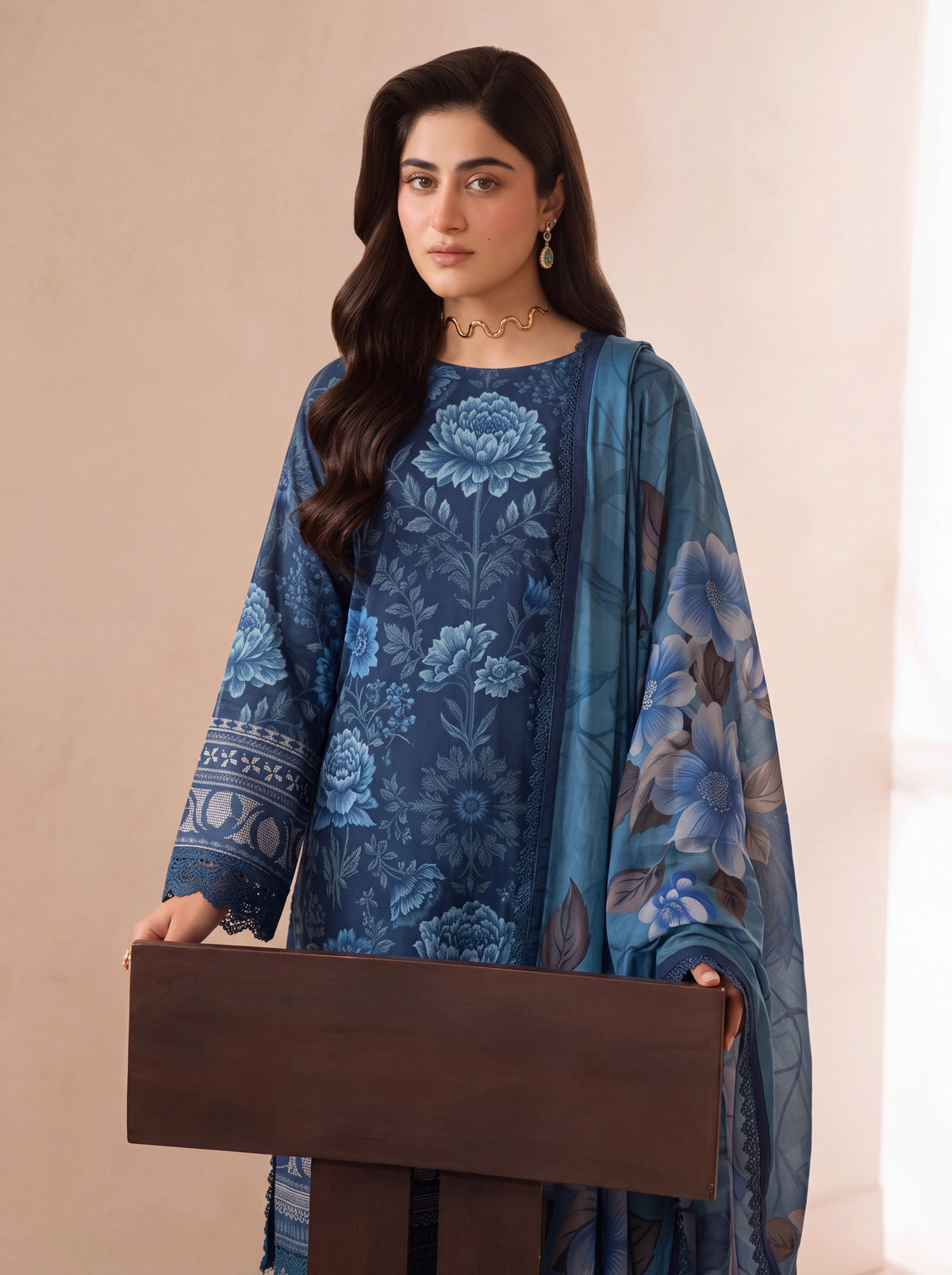 BISMIL 3 PIECE - DIGITAL PRINTED VISCOSE SUIT Unstitched