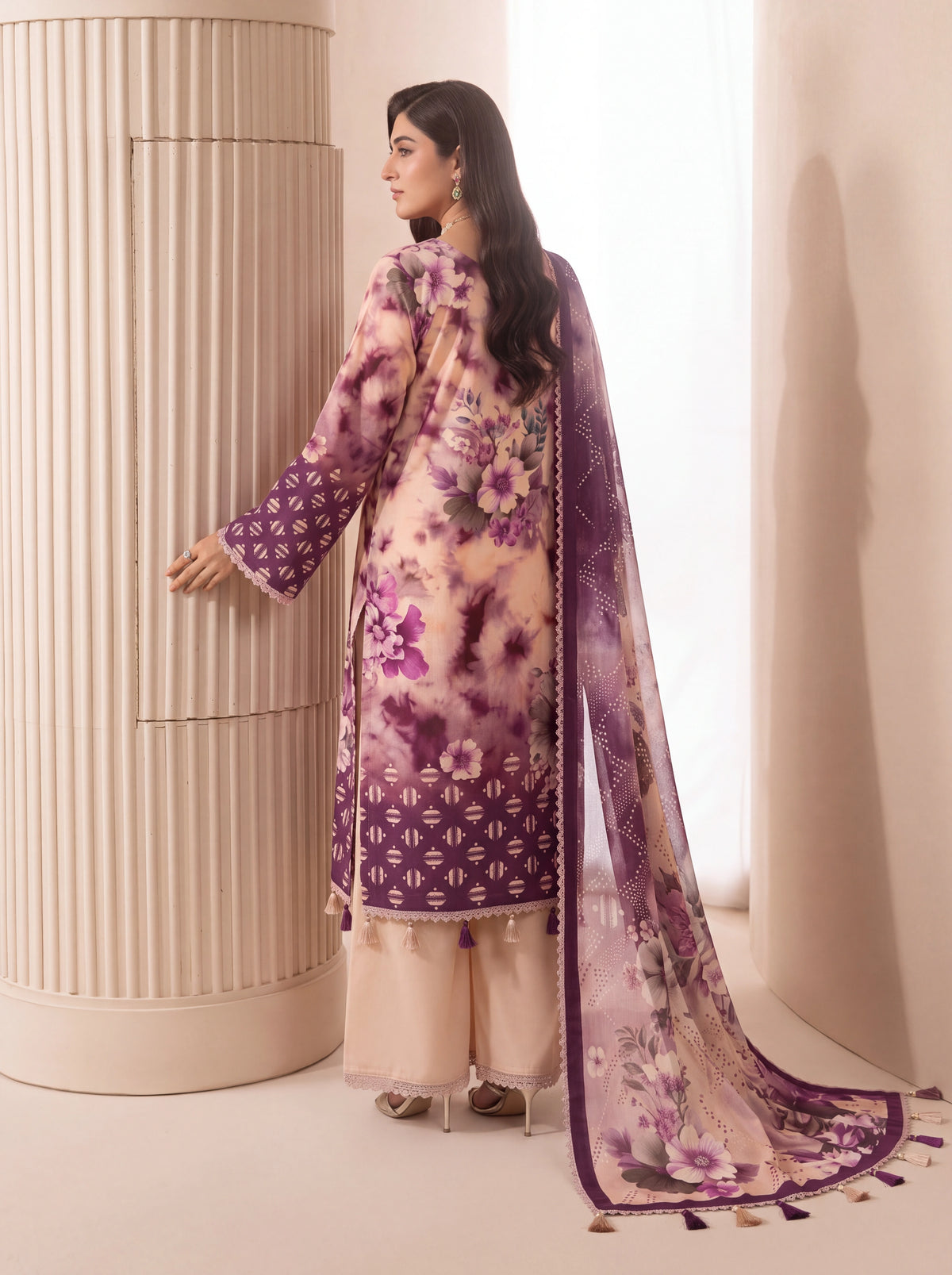 BISMIL 3 PIECE - DIGITAL PRINTED VISCOSE SUIT Unstitched