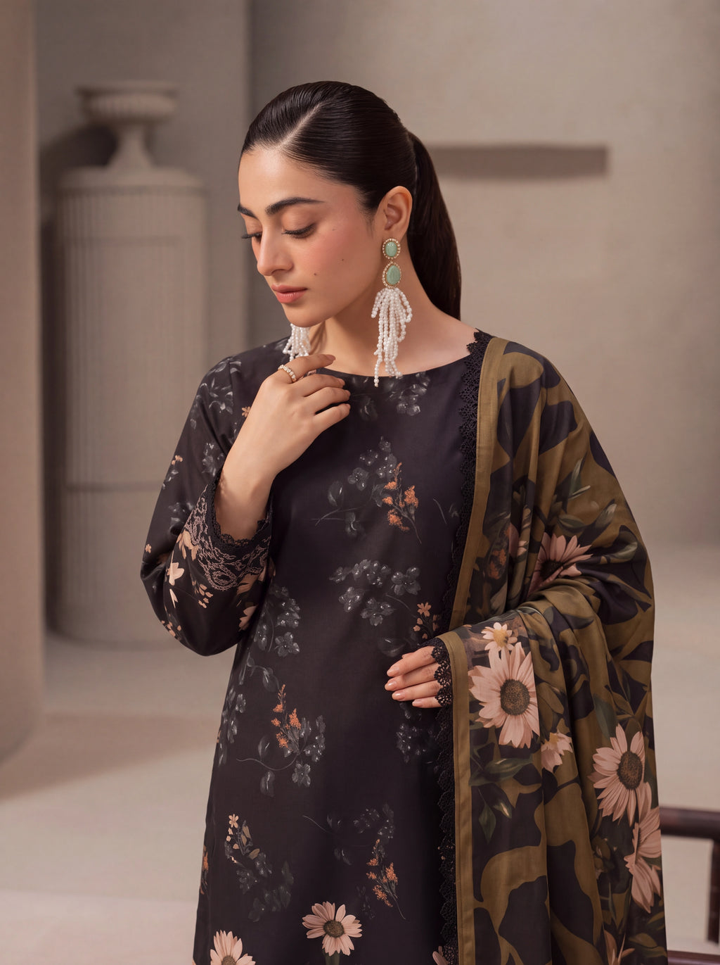BISMIL 3 PIECE - DIGITAL PRINTED VISCOSE SUIT Unstitched