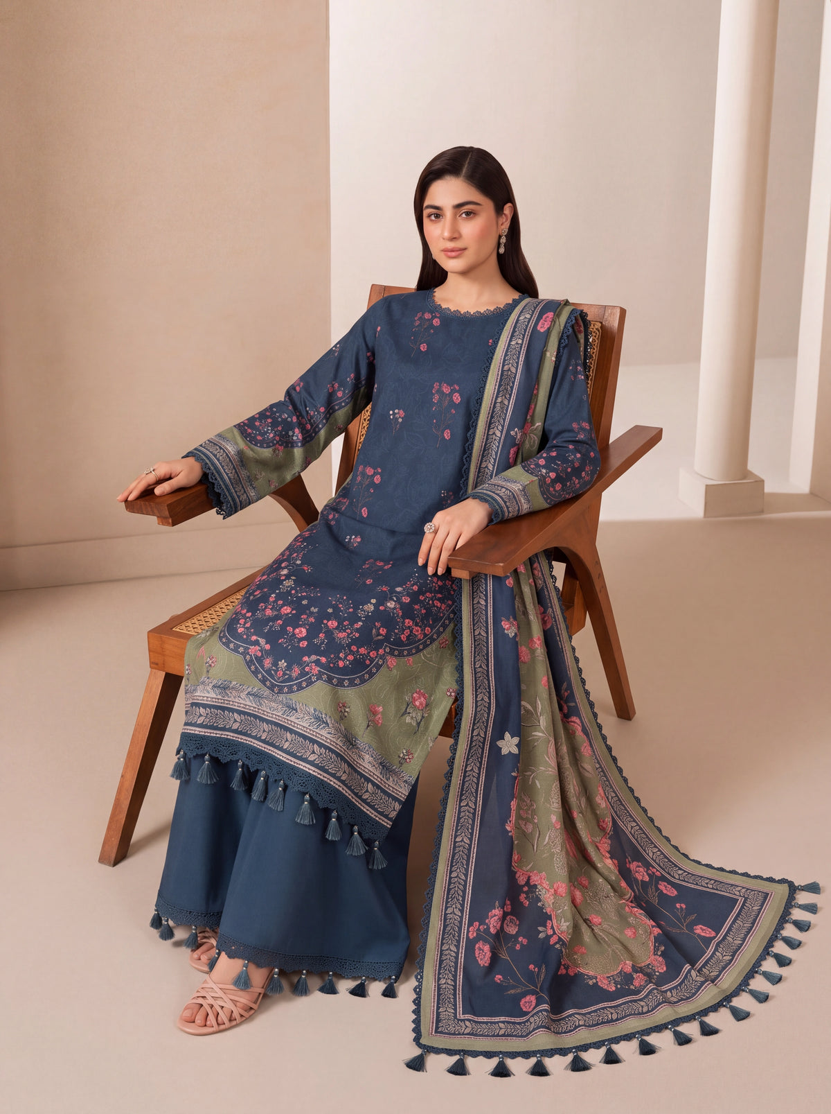 BISMIL 3 PIECE - DIGITAL PRINTED VISCOSE SUIT Unstitched