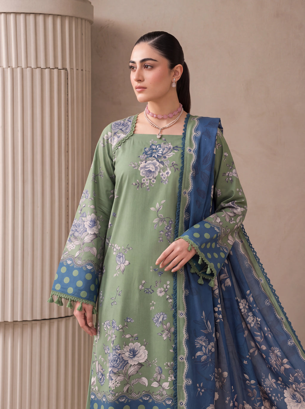 BISMIL 3 PIECE - DIGITAL PRINTED VISCOSE SUIT Unstitched