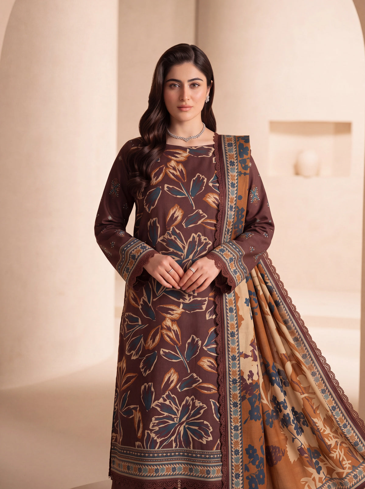BISMIL 3 PIECE - DIGITAL PRINTED VISCOSE SUIT Unstitched