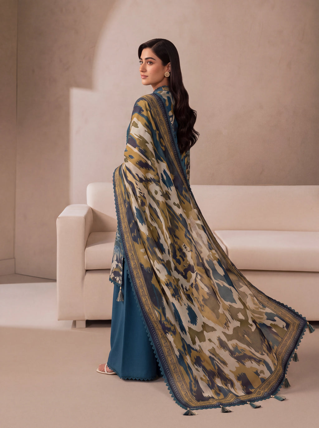 BISMIL 3 PIECE - DIGITAL PRINTED VISCOSE SUIT Unstitched