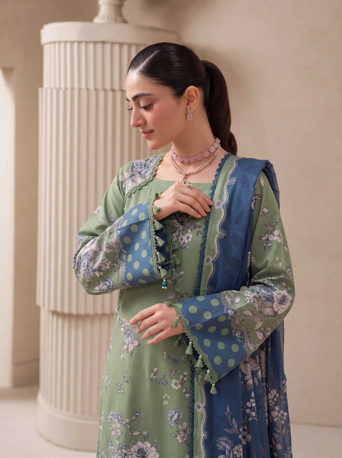 BISMIL 3 PIECE - DIGITAL PRINTED VISCOSE SUIT Unstitched