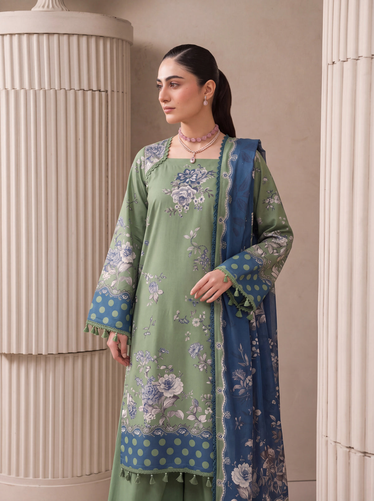 BISMIL 3 PIECE - DIGITAL PRINTED VISCOSE SUIT Unstitched