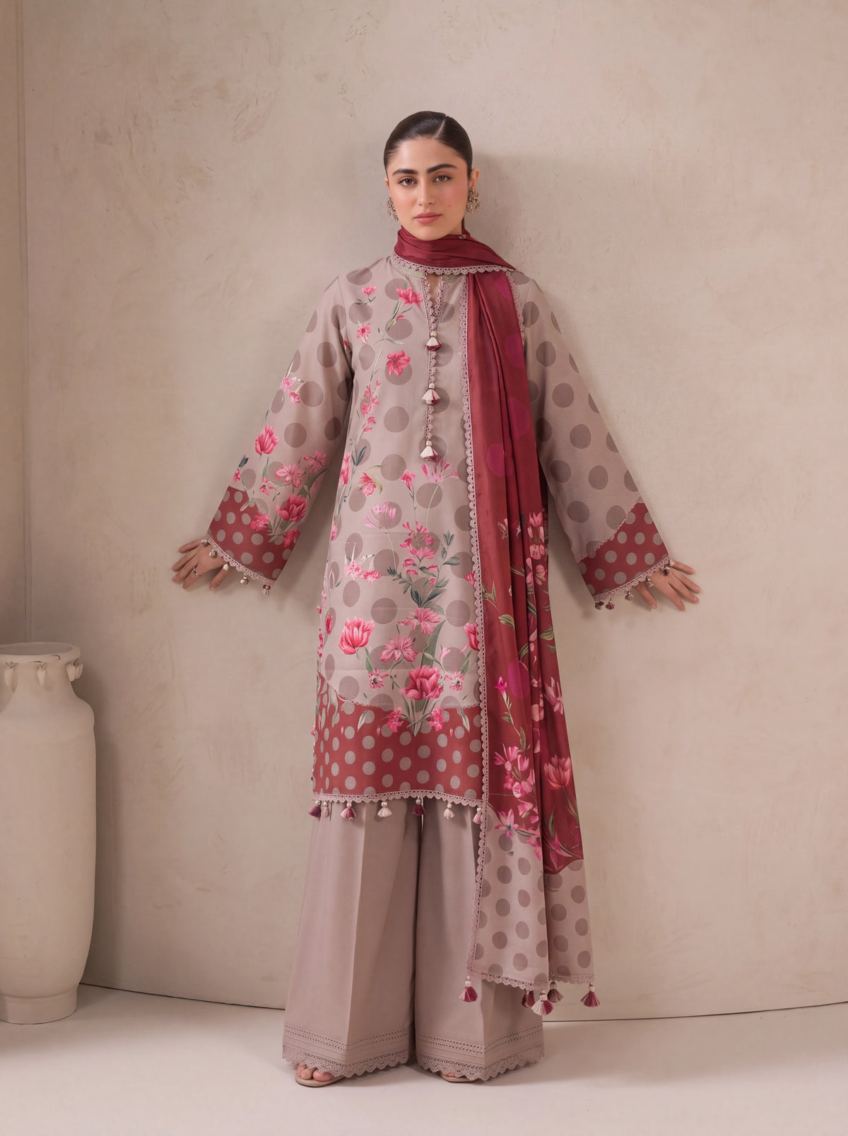 BISMIL 3 PIECE - DIGITAL PRINTED VISCOSE SUIT Unstitched
