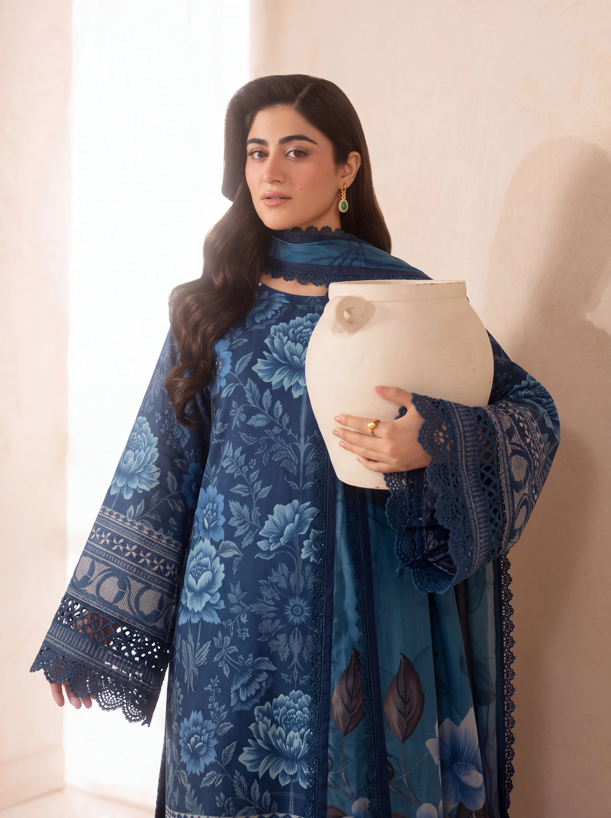 BISMIL 3 PIECE - DIGITAL PRINTED VISCOSE SUIT Unstitched