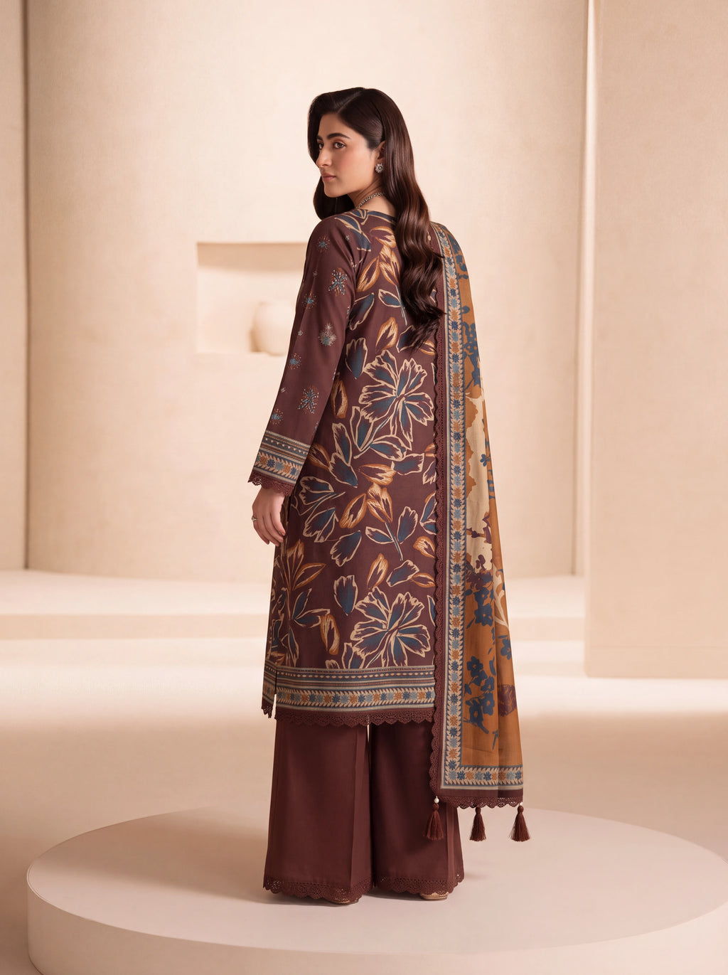 BISMIL 3 PIECE - DIGITAL PRINTED VISCOSE SUIT Unstitched