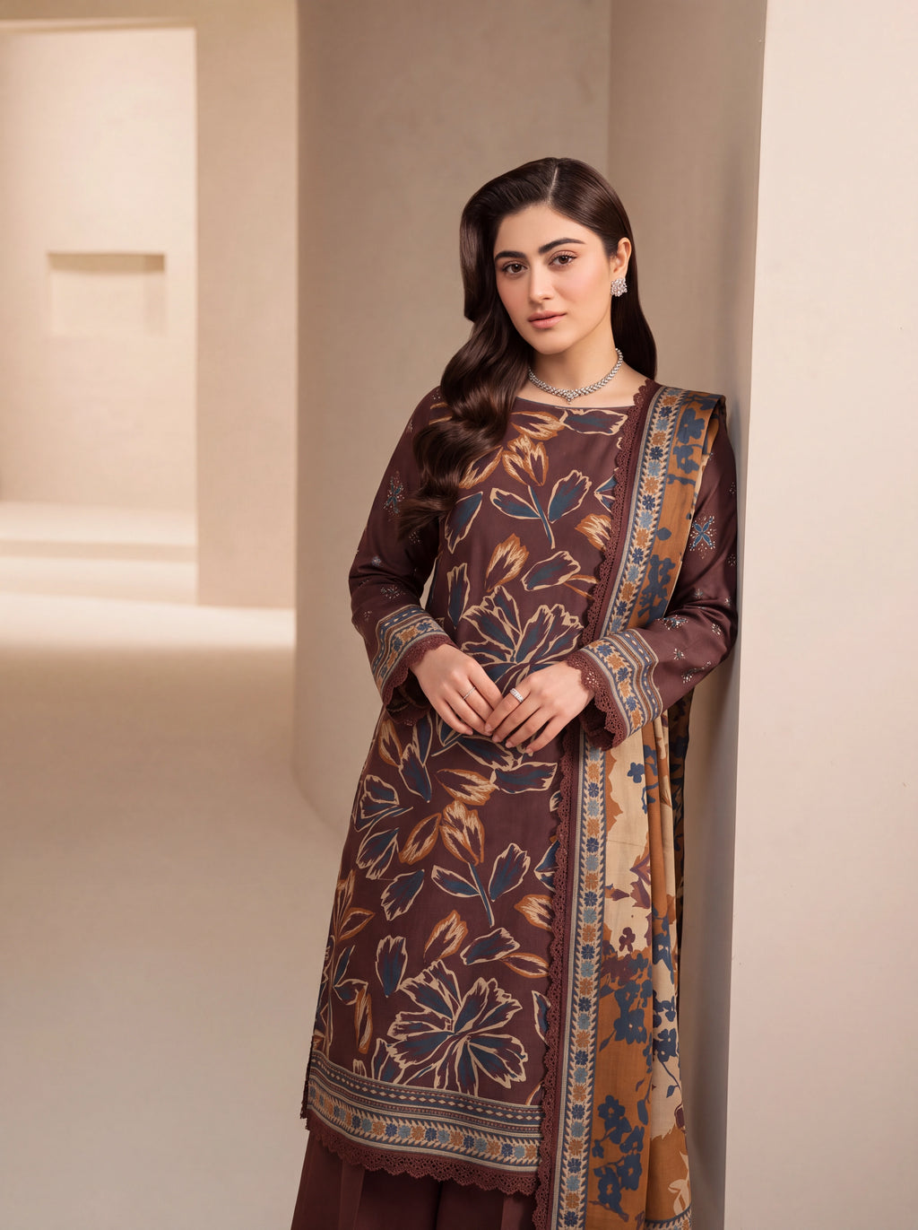 BISMIL 3 PIECE - DIGITAL PRINTED VISCOSE SUIT Unstitched