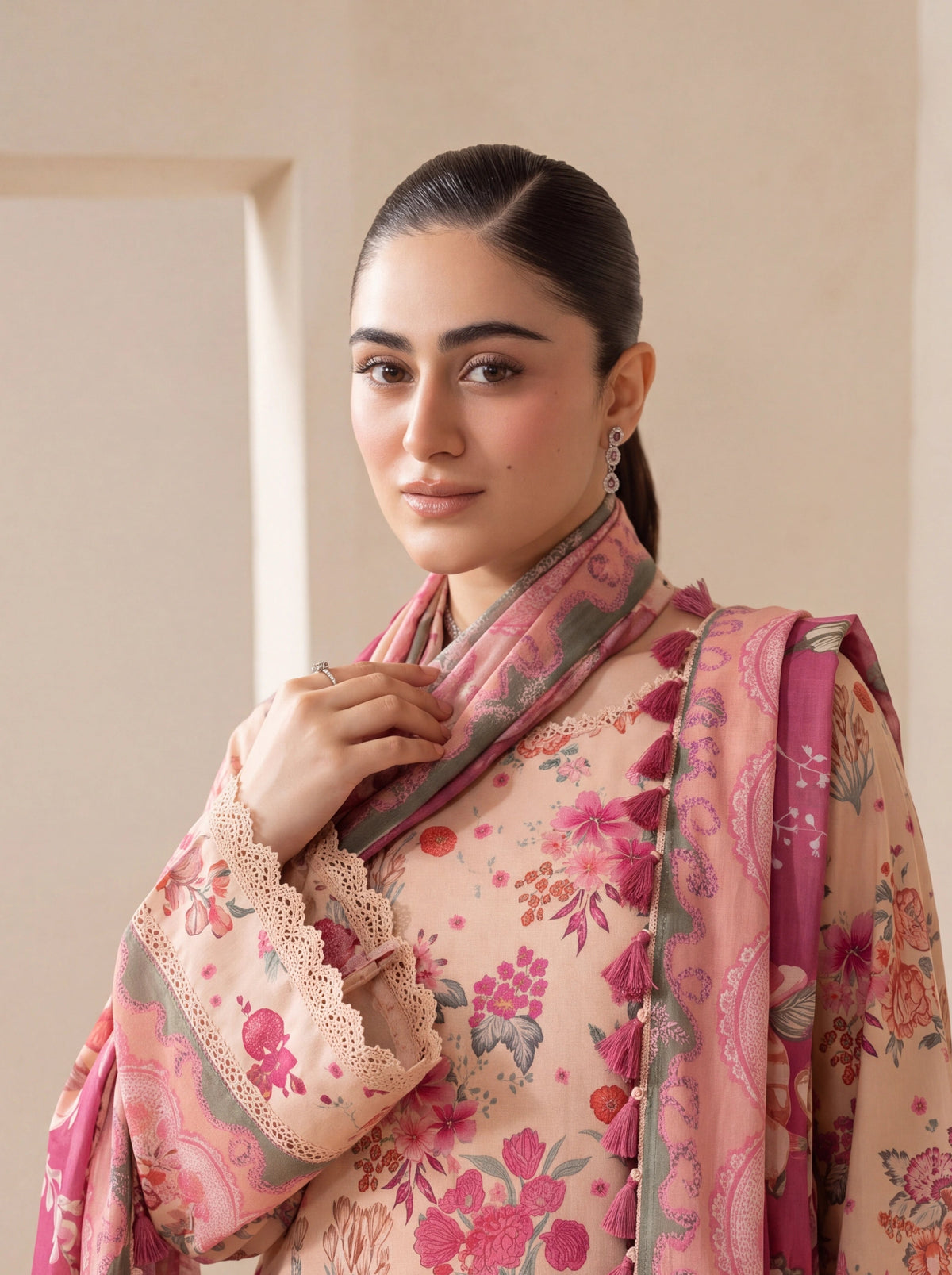 BISMIL 3 PIECE - DIGITAL PRINTED VISCOSE SUIT Unstitched