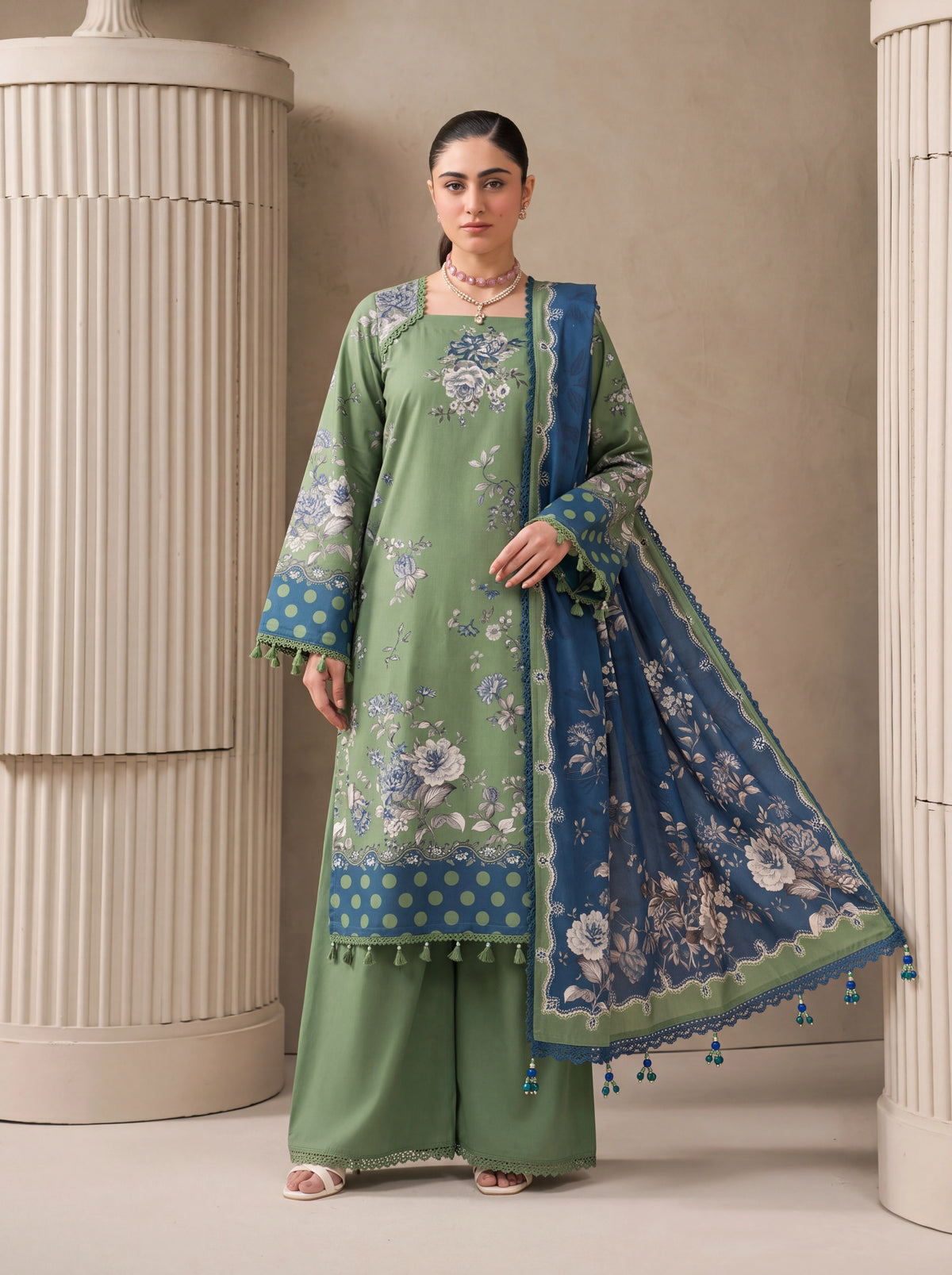 BISMIL 3 PIECE - DIGITAL PRINTED VISCOSE SUIT Unstitched