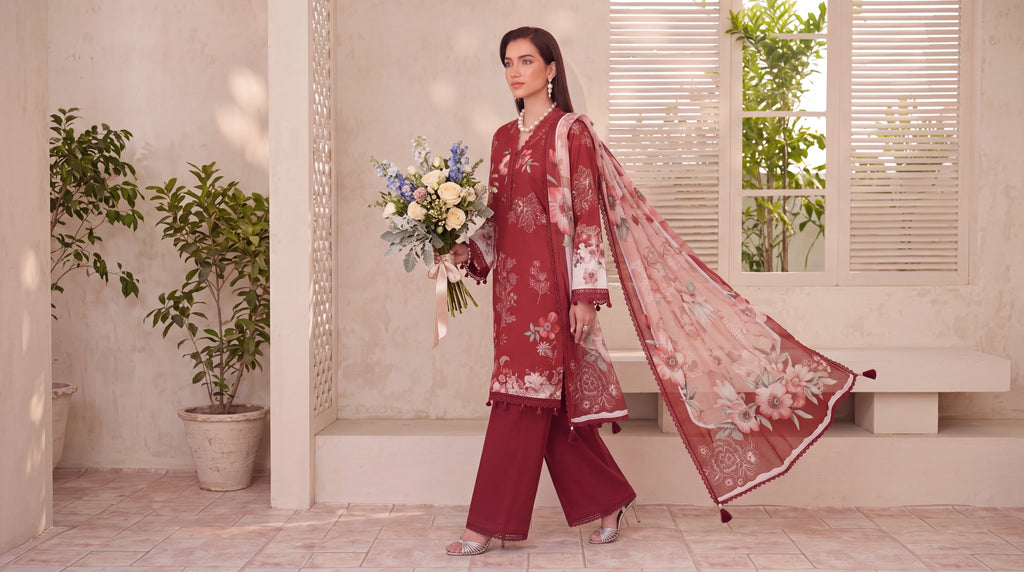 BISMIL 3 PIECE - PRINTED LAWN SUIT Unstitched