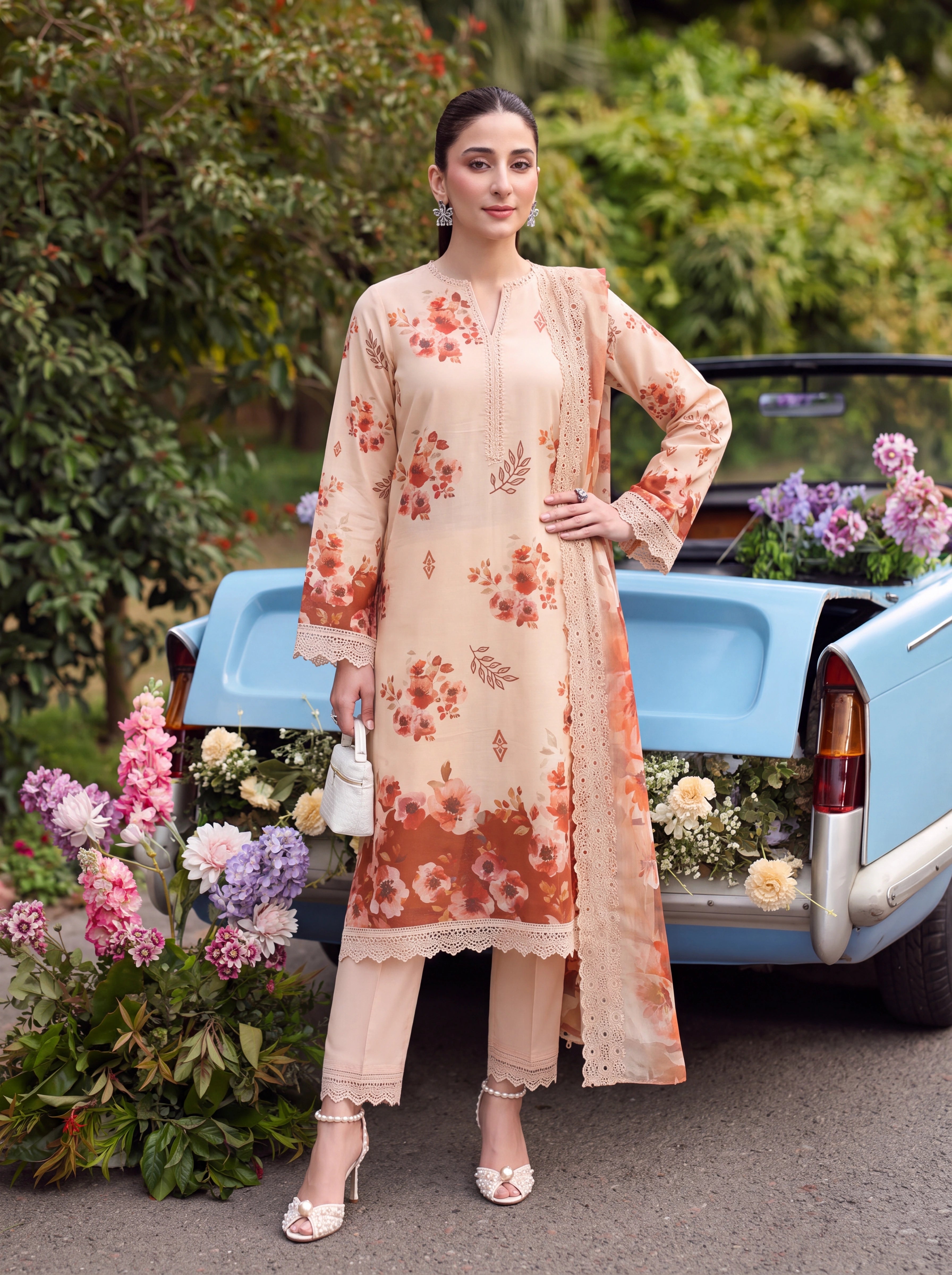 BATIK 3 PIECE - PRINTED LAWN SUIT Unstitched 001