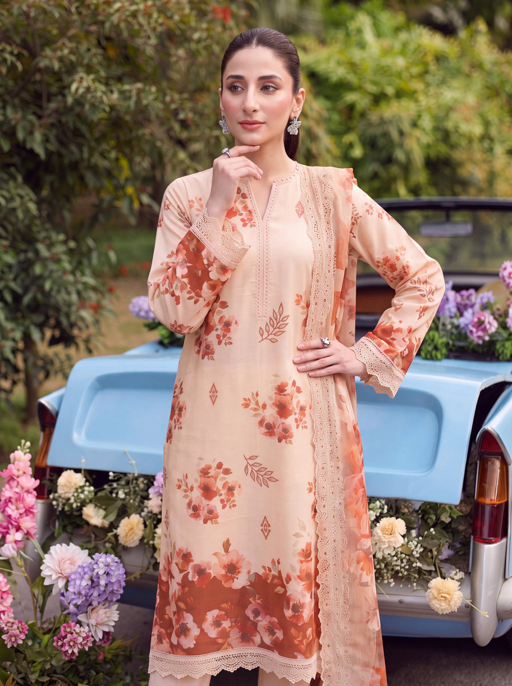 BATIK 3 PIECE - PRINTED LAWN SUIT Unstitched 001