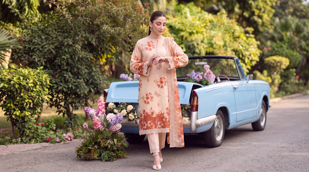 BATIK 3 PIECE - PRINTED LAWN SUIT Unstitched 001