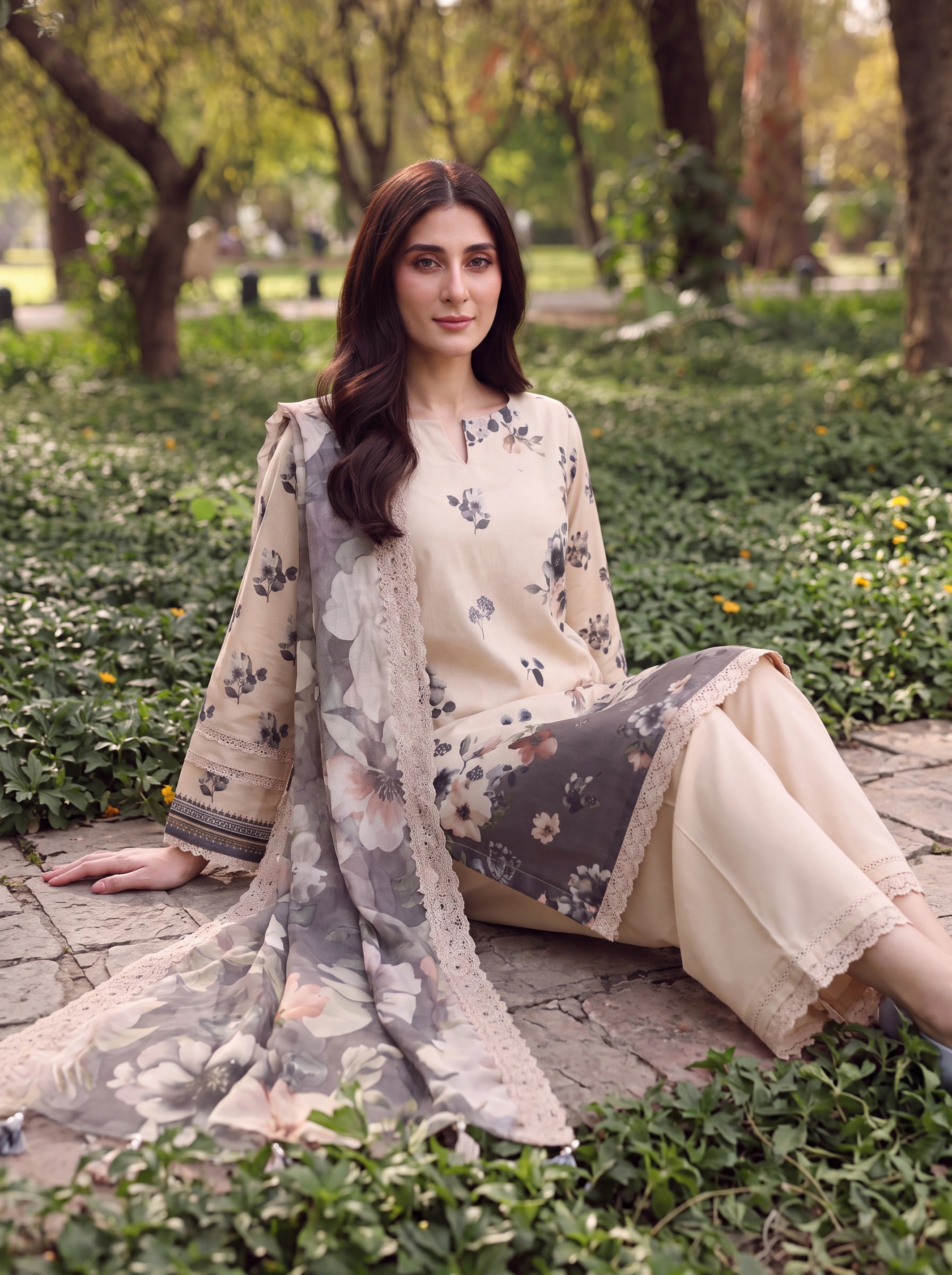 BATIK 3 PIECE - PRINTED LAWN SUIT Unstitched 005