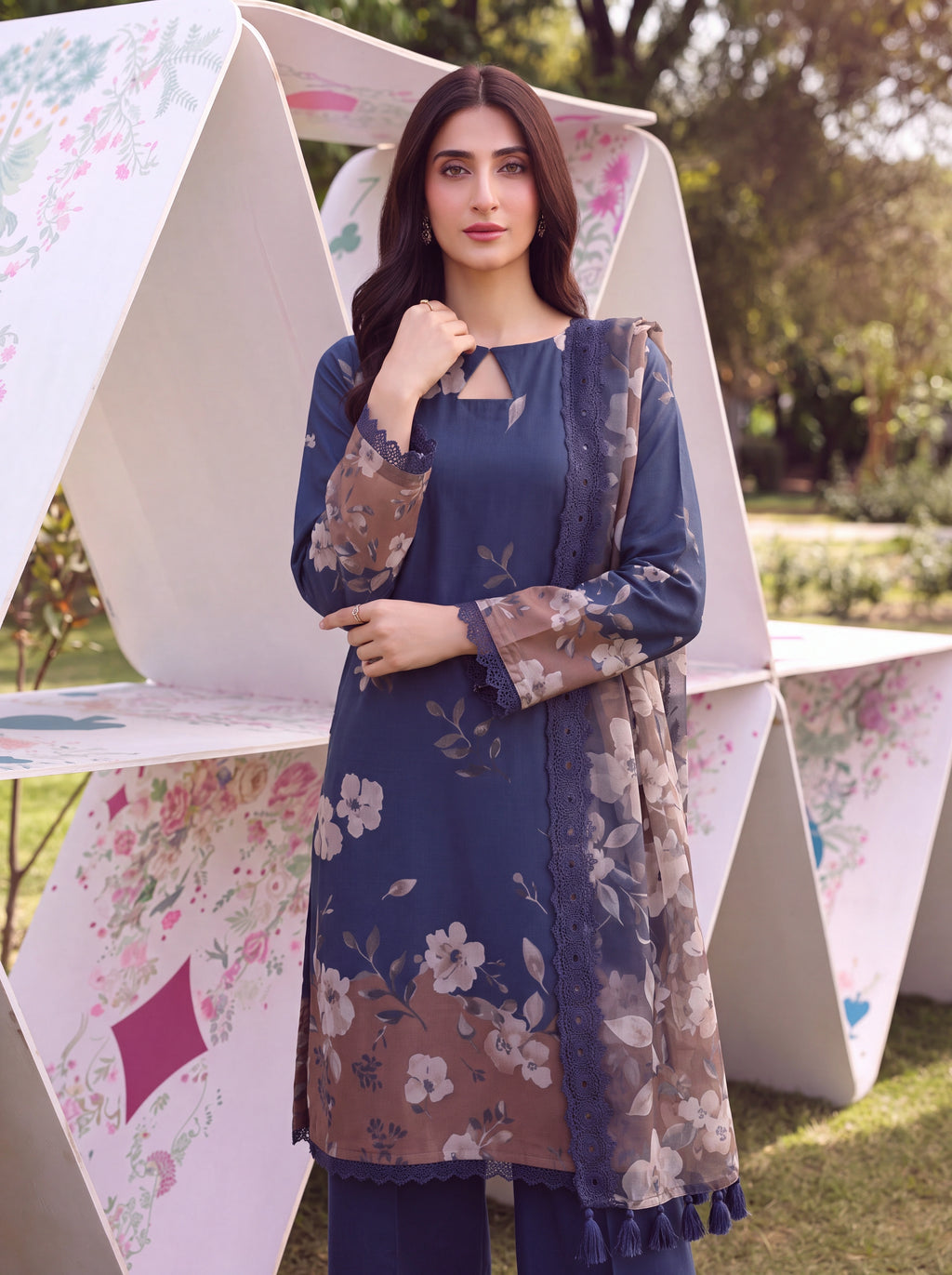 BATIK 3 PIECE - PRINTED LAWN SUIT Unstitched 008