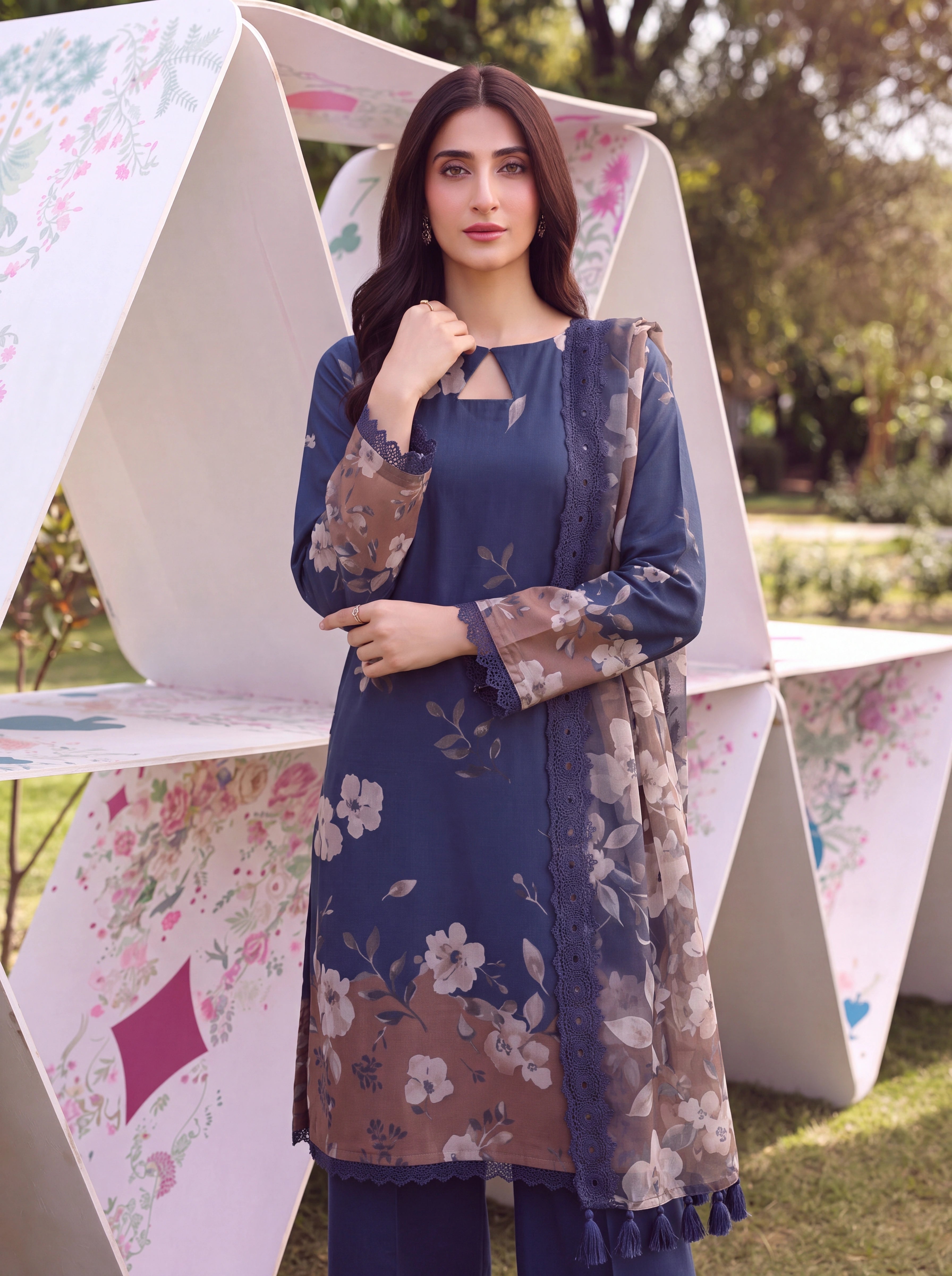BATIK 3 PIECE - PRINTED LAWN SUIT Unstitched 008