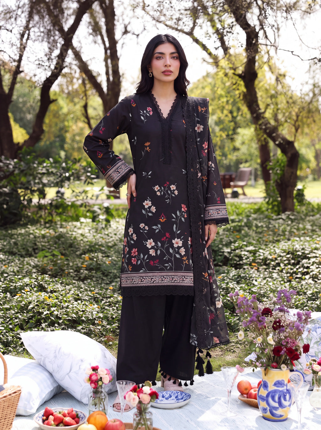 BATIK 3 PIECE - PRINTED LAWN SUIT Unstitched 009
