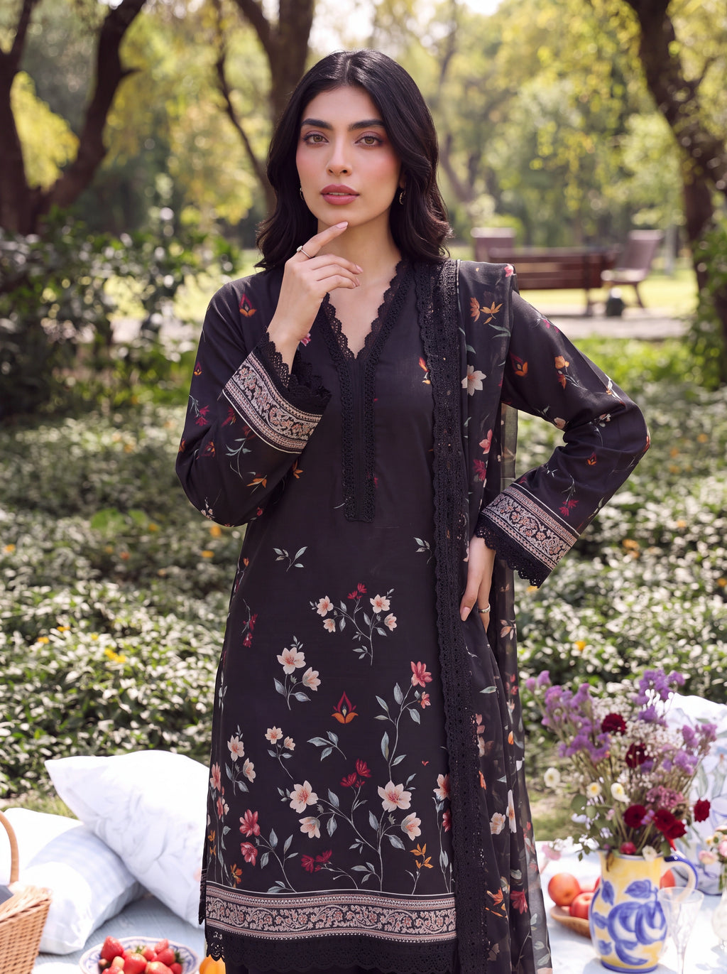 BATIK 3 PIECE - PRINTED LAWN SUIT Unstitched 009
