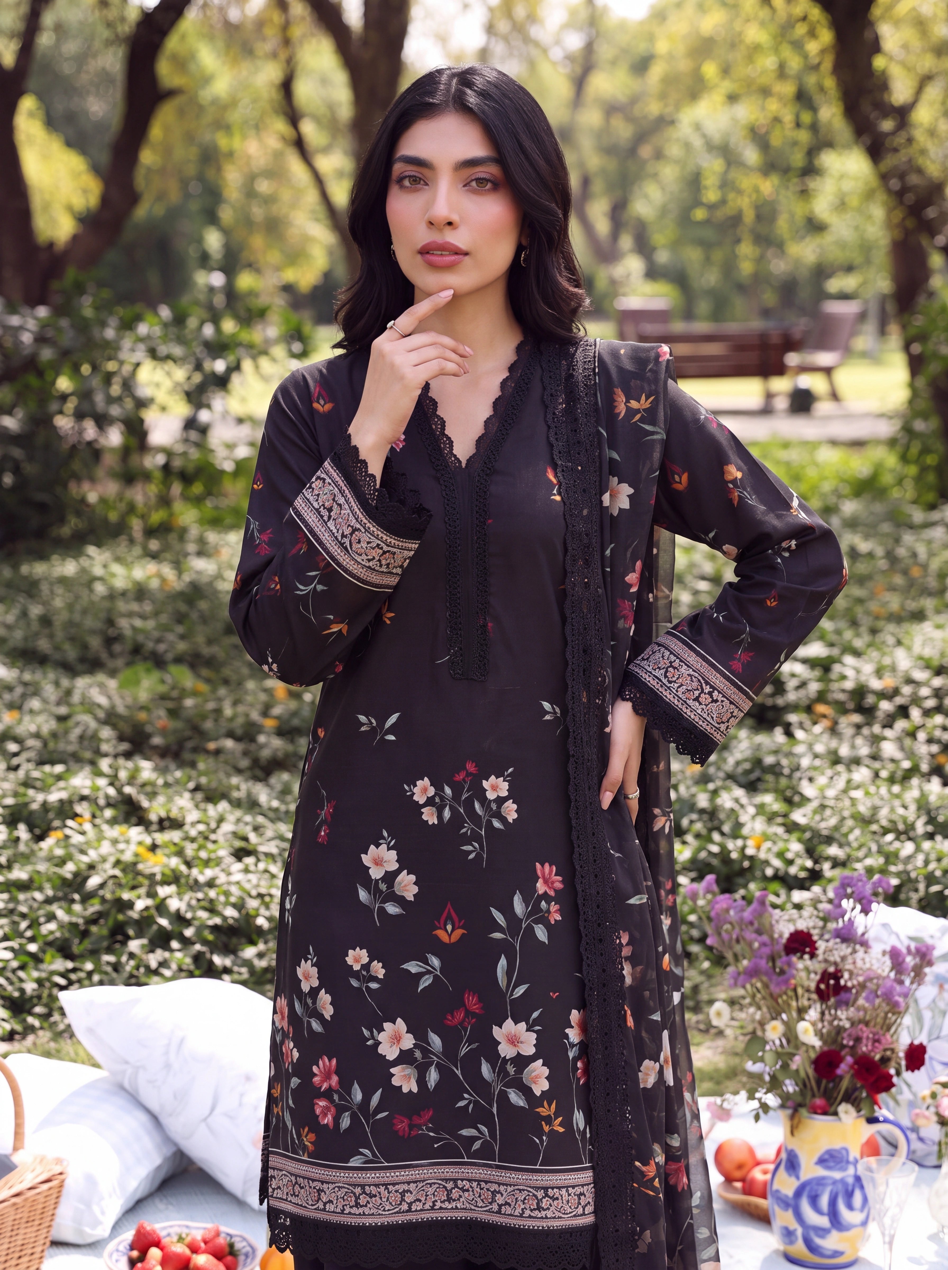 BATIK 3 PIECE - PRINTED LAWN SUIT Unstitched 009