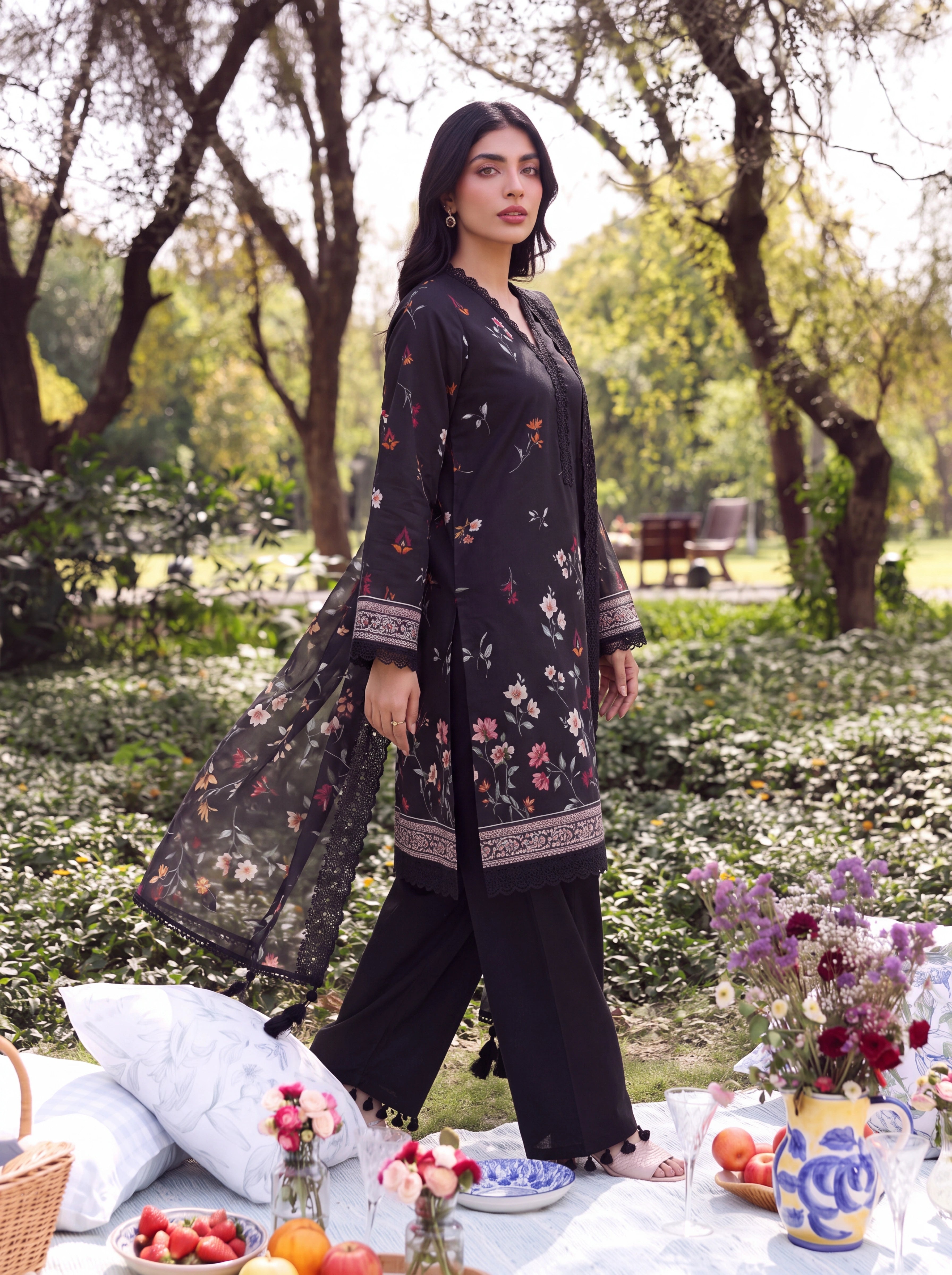 BATIK 3 PIECE - PRINTED LAWN SUIT Unstitched 009