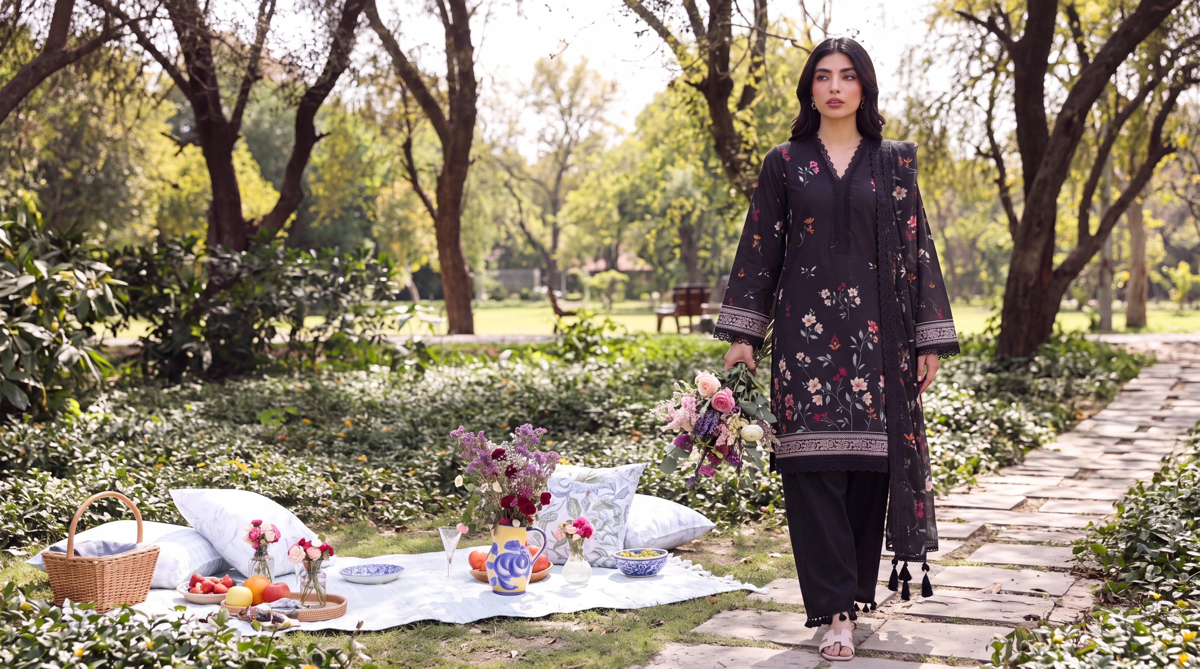 BATIK 3 PIECE - PRINTED LAWN SUIT Unstitched 009