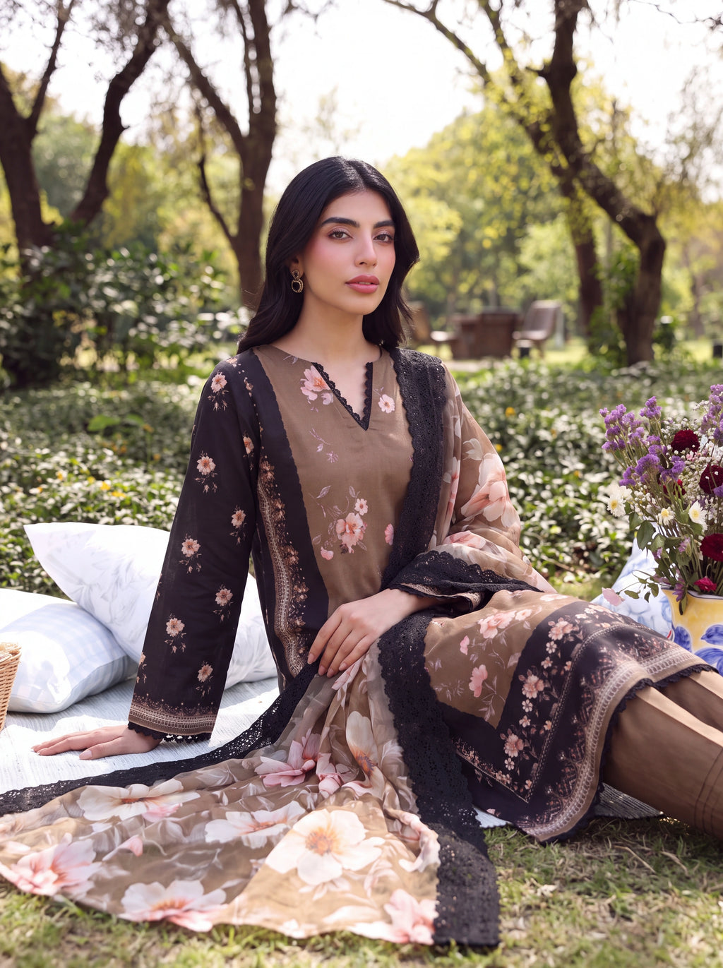 BATIK 3 PIECE - PRINTED LAWN SUIT Unstitched 010