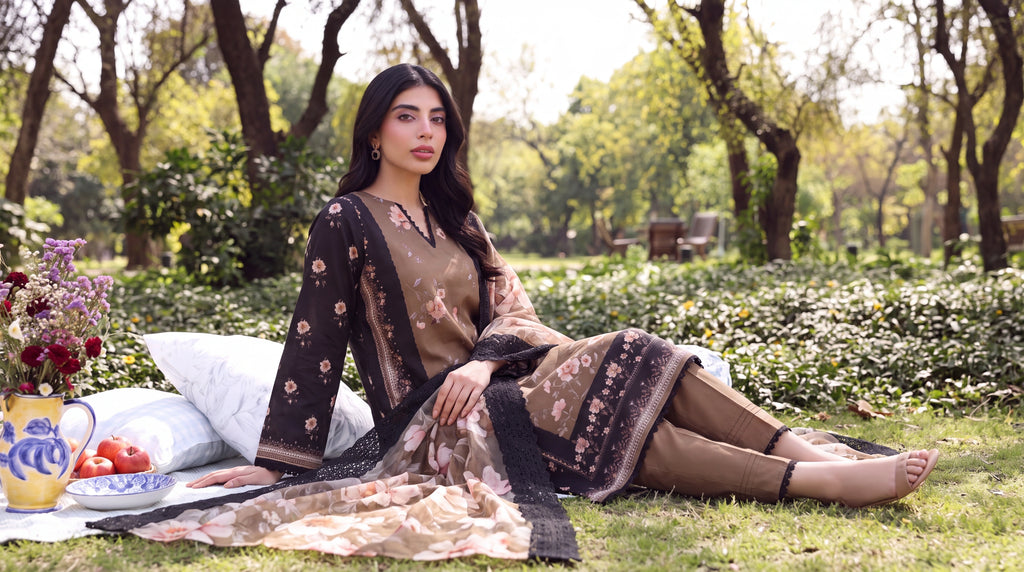 BATIK 3 PIECE - PRINTED LAWN SUIT Unstitched 010
