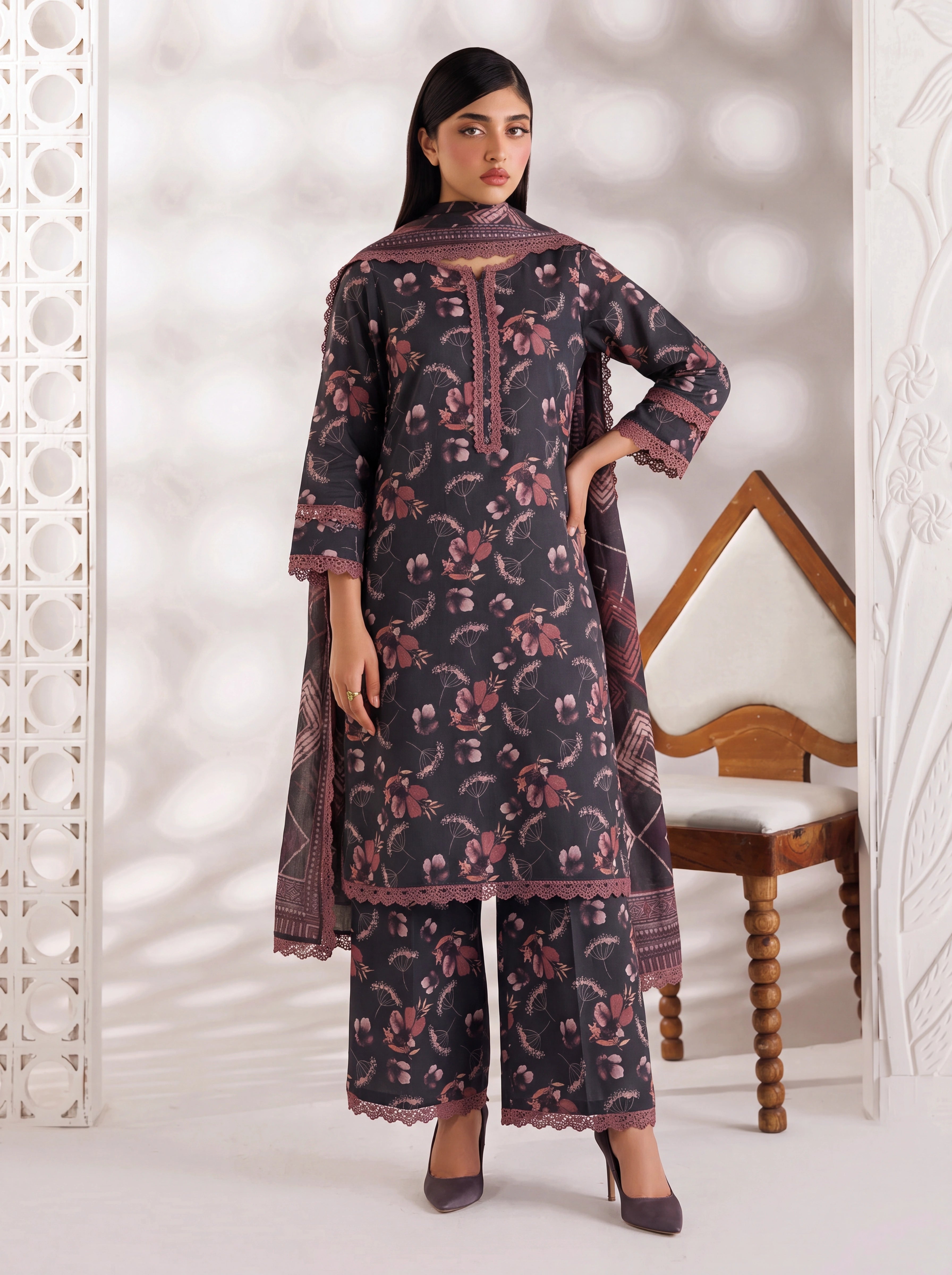 BAHAR 3 PIECE - PRINTED LAWN SUIT Unstitched 011