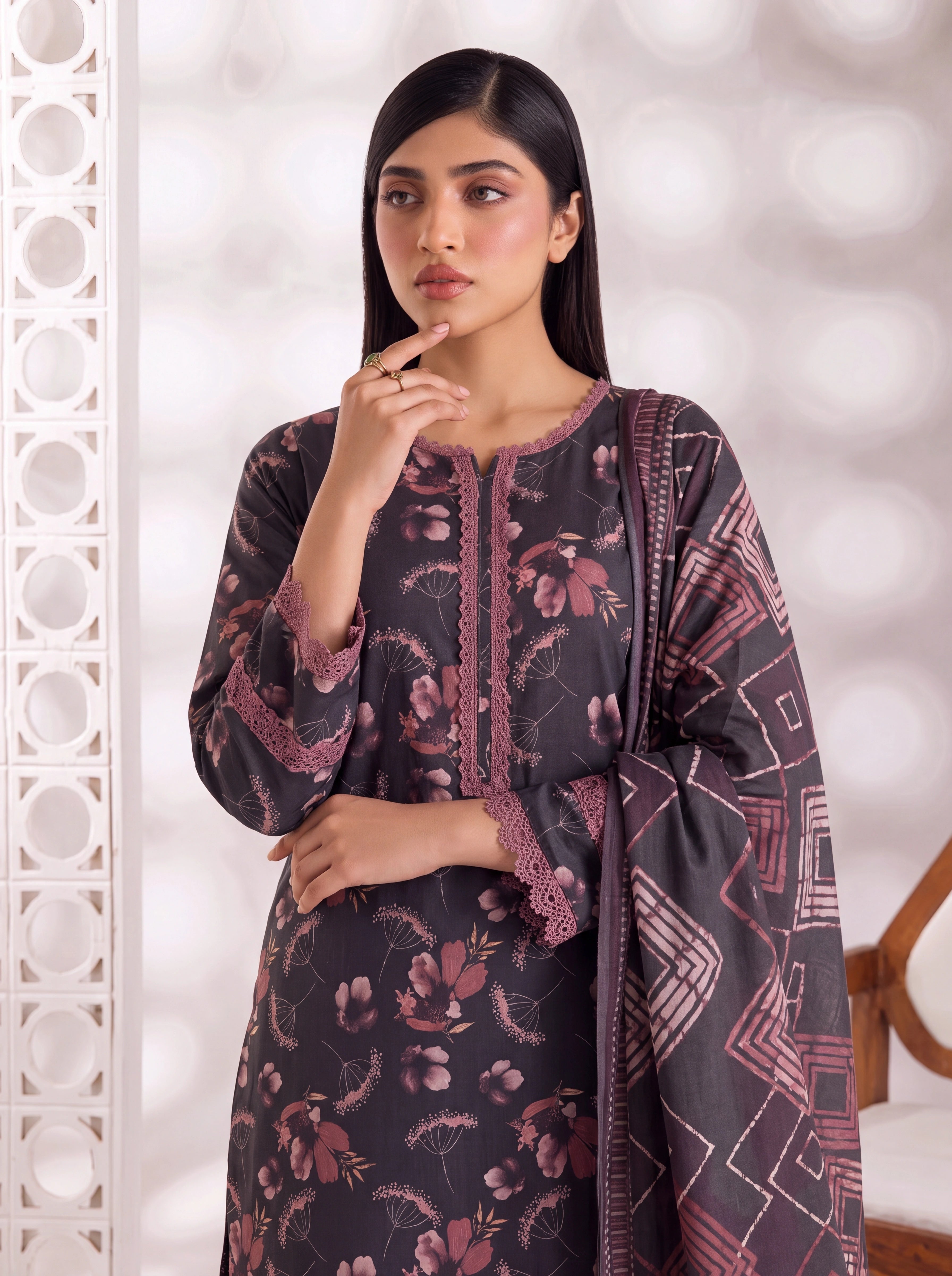 BAHAR 3 PIECE - PRINTED LAWN SUIT Unstitched 011