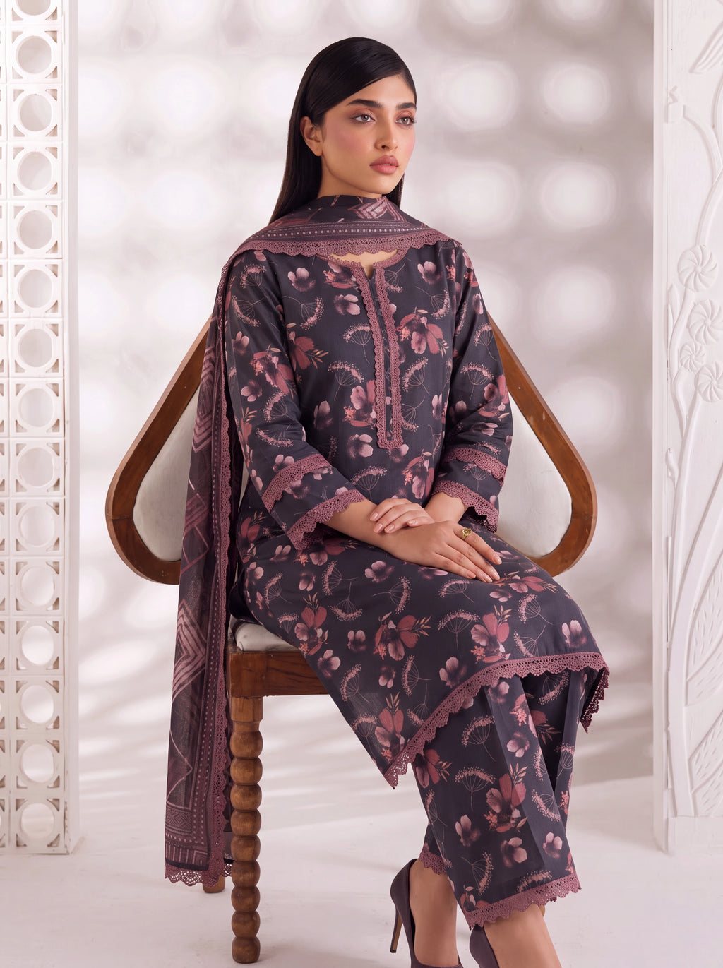 BAHAR 3 PIECE - PRINTED LAWN SUIT Unstitched 011