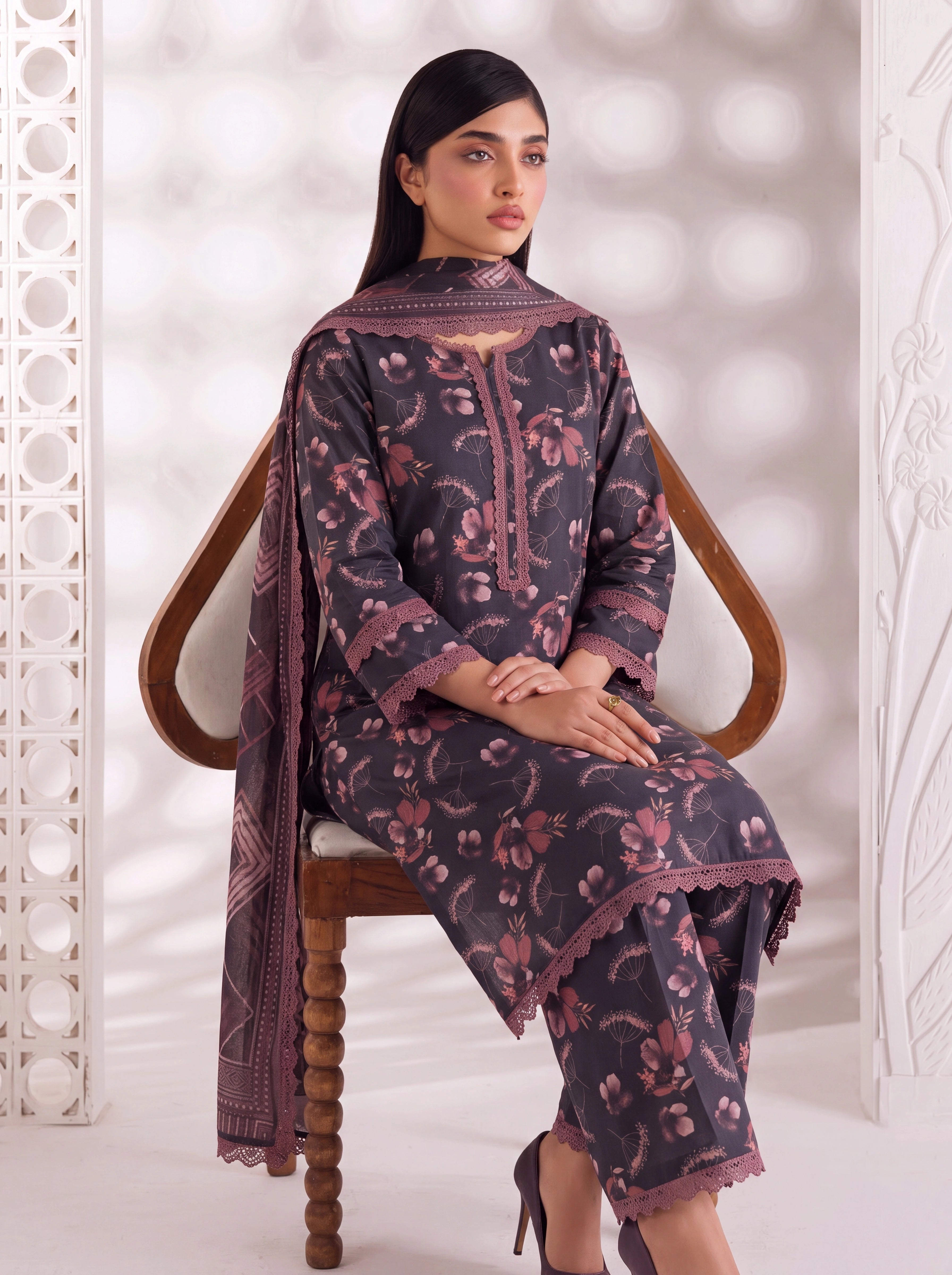 BAHAR 3 PIECE - PRINTED LAWN SUIT Unstitched 011