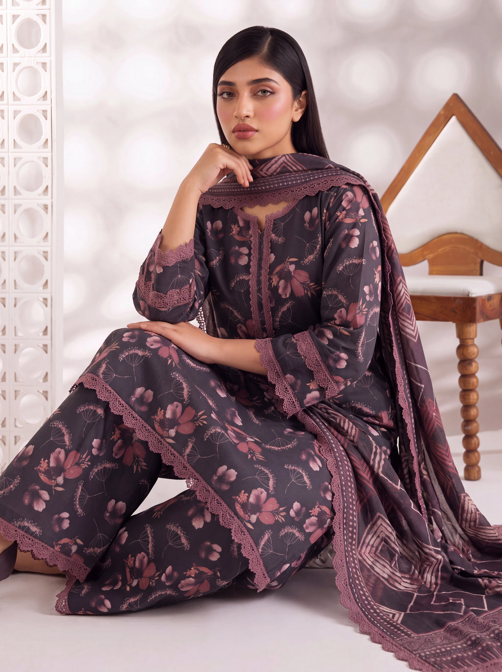 BAHAR 3 PIECE - PRINTED LAWN SUIT Unstitched 011