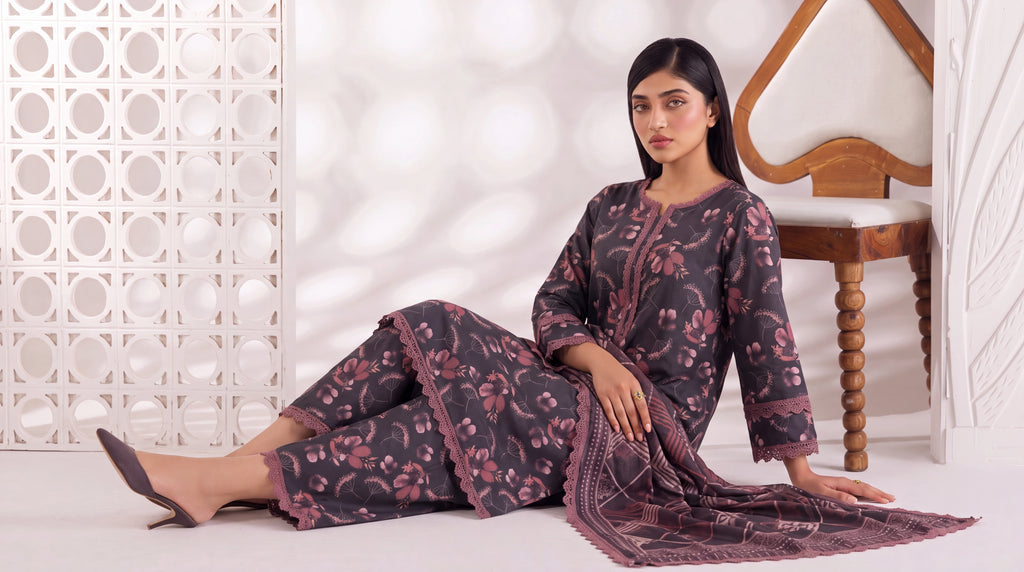BAHAR 3 PIECE - PRINTED LAWN SUIT Unstitched 011