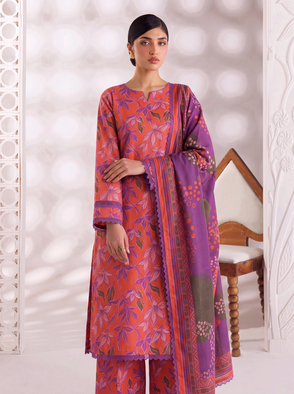 BAHAR 3 PIECE - PRINTED LAWN SUIT Unstitched 012