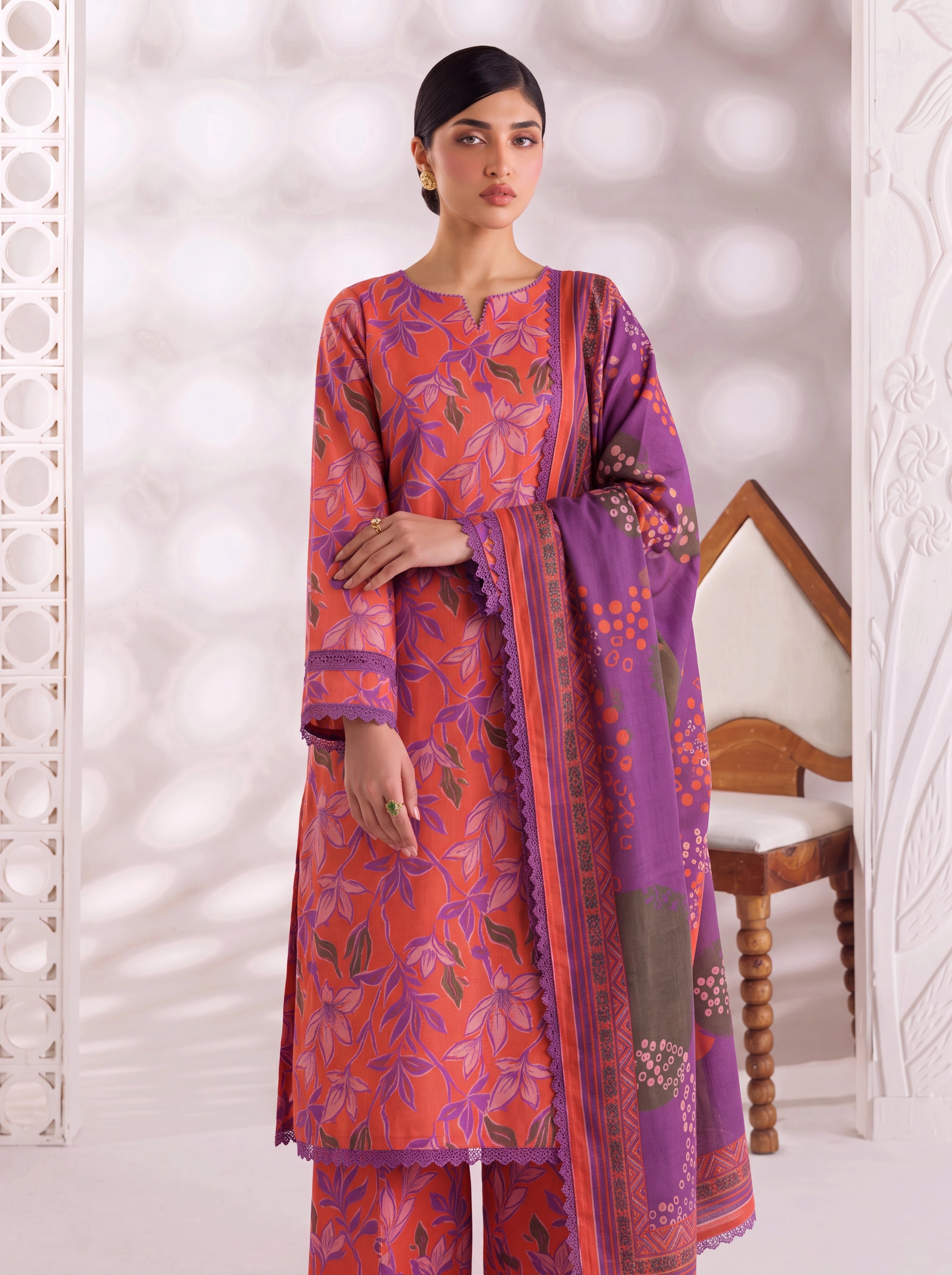 BAHAR 3 PIECE - PRINTED LAWN SUIT Unstitched 012