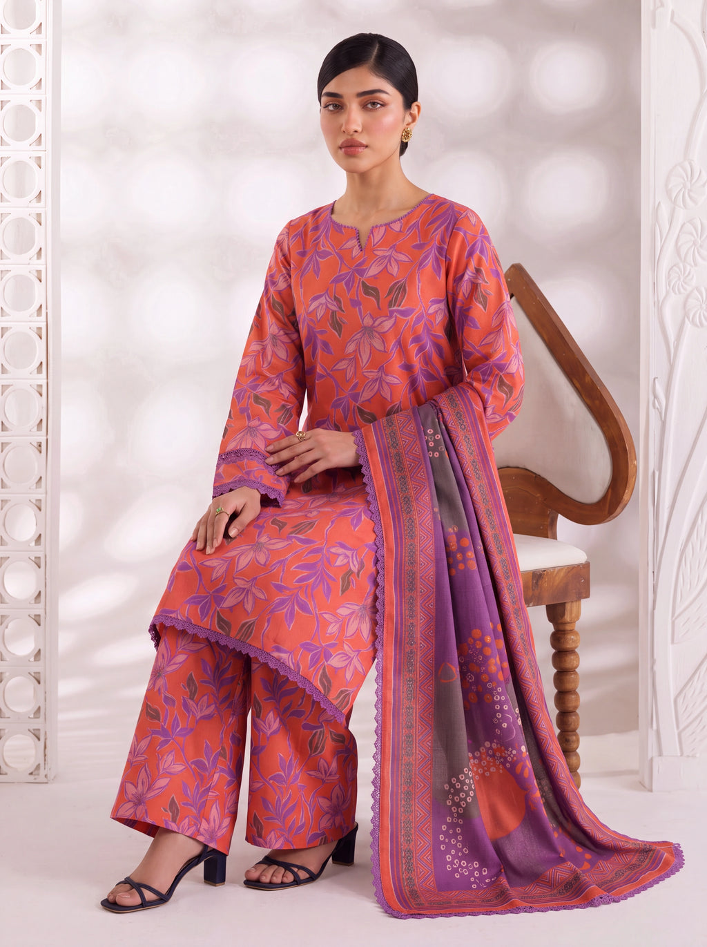 BAHAR 3 PIECE - PRINTED LAWN SUIT Unstitched 033