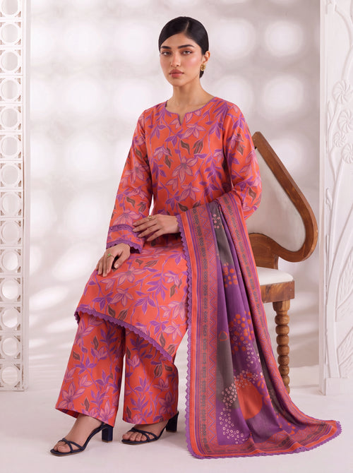 BAHAR 3 PIECE - PRINTED LAWN SUIT Unstitched 033