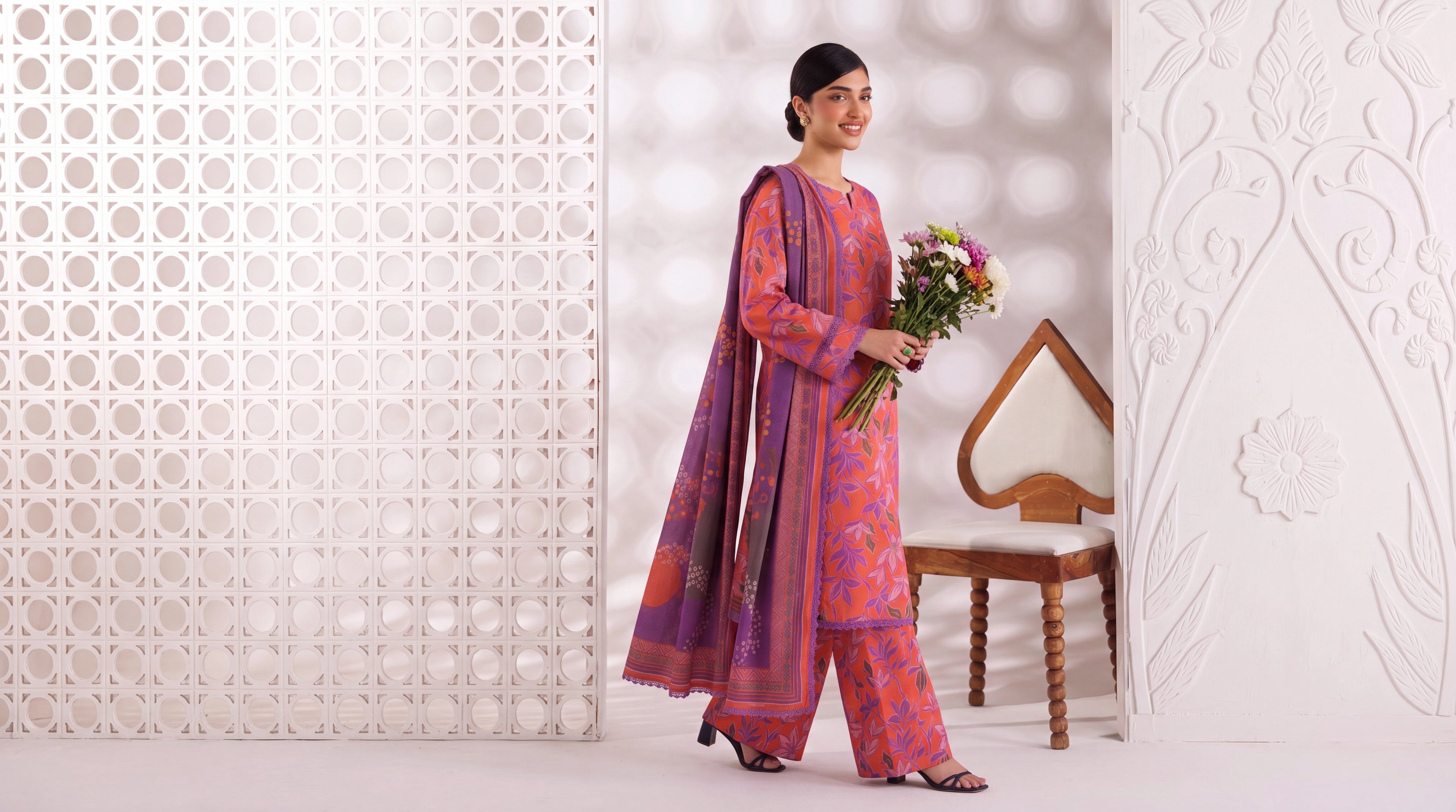 BAHAR 3 PIECE - PRINTED LAWN SUIT Unstitched 033