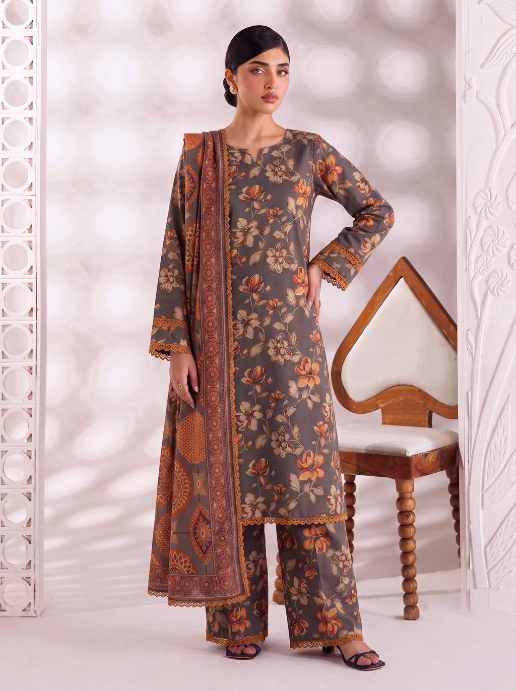 BAHAR 3 PIECE - PRINTED LAWN SUIT Unstitched 013