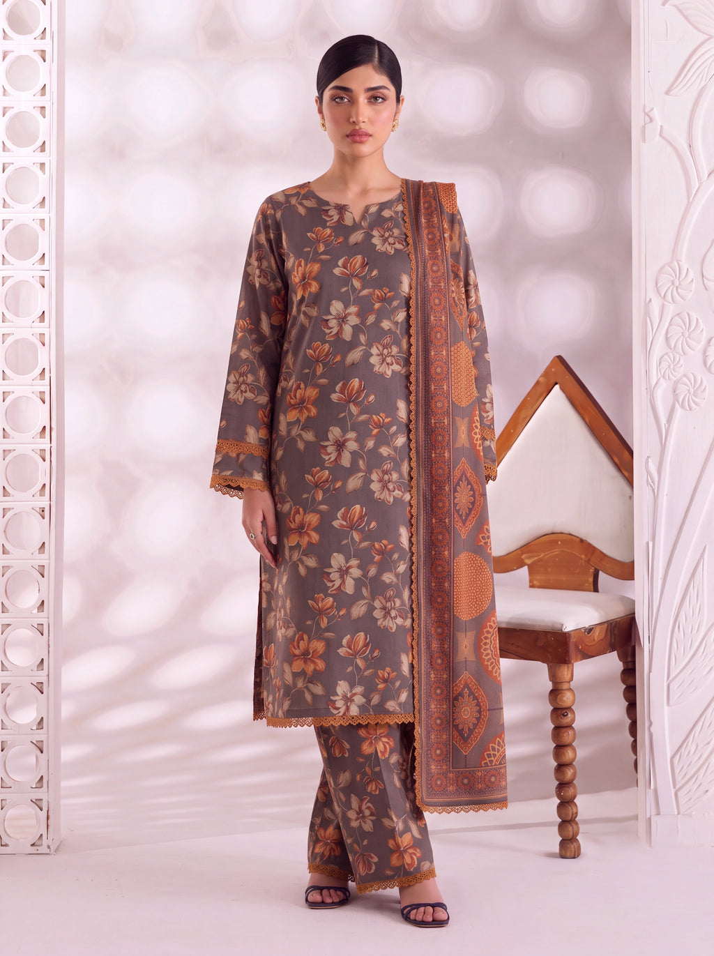 BAHAR 3 PIECE - PRINTED LAWN SUIT Unstitched 013