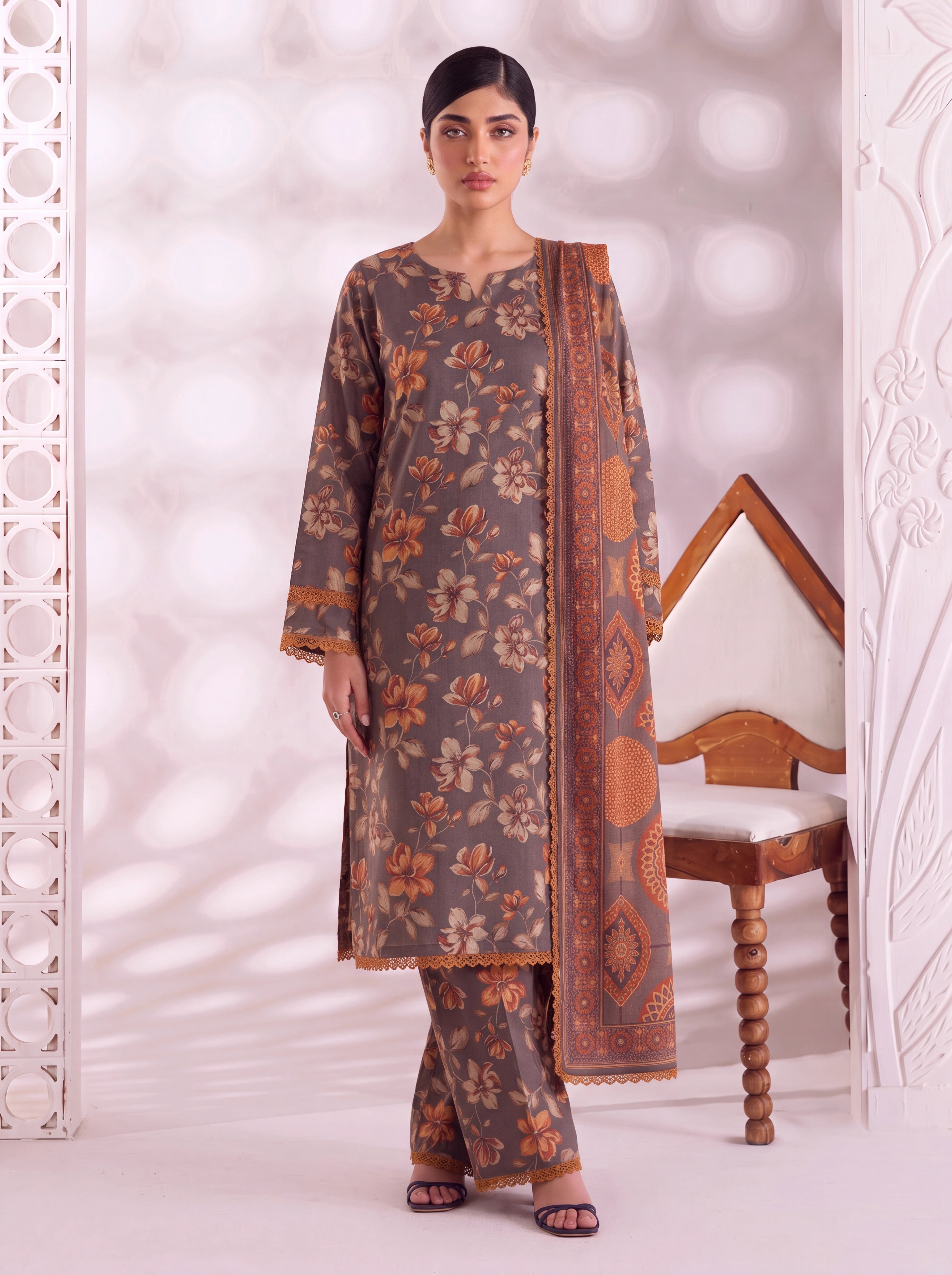 BAHAR 3 PIECE - PRINTED LAWN SUIT Unstitched 013