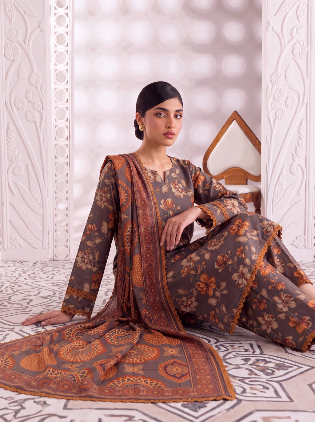 BAHAR 3 PIECE - PRINTED LAWN SUIT Unstitched 013