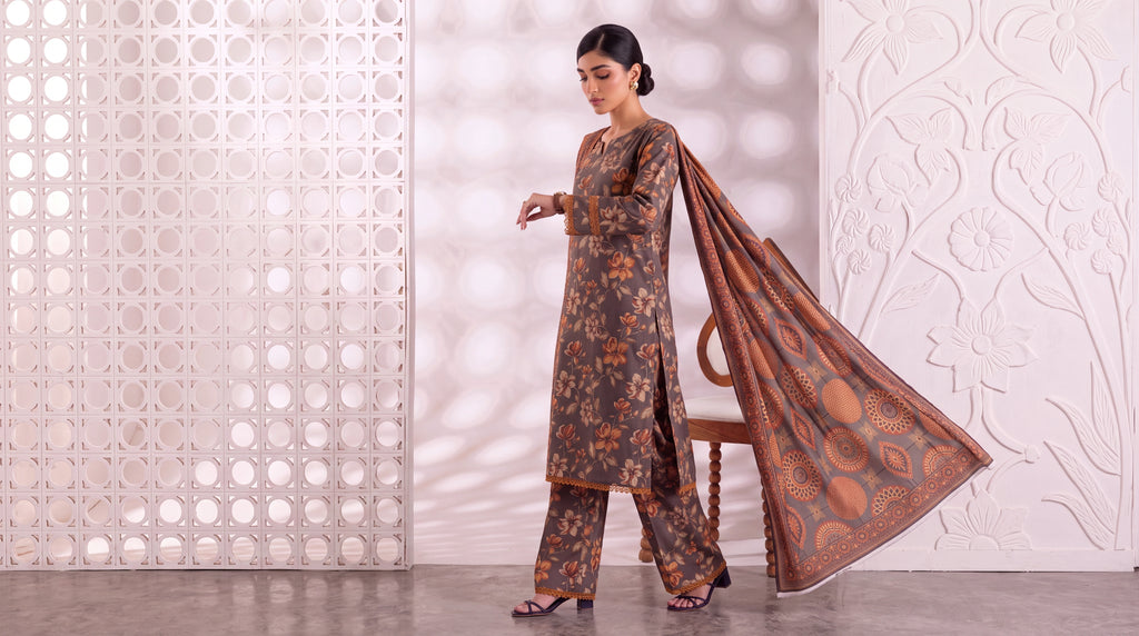 BAHAR 3 PIECE - PRINTED LAWN SUIT Unstitched 013