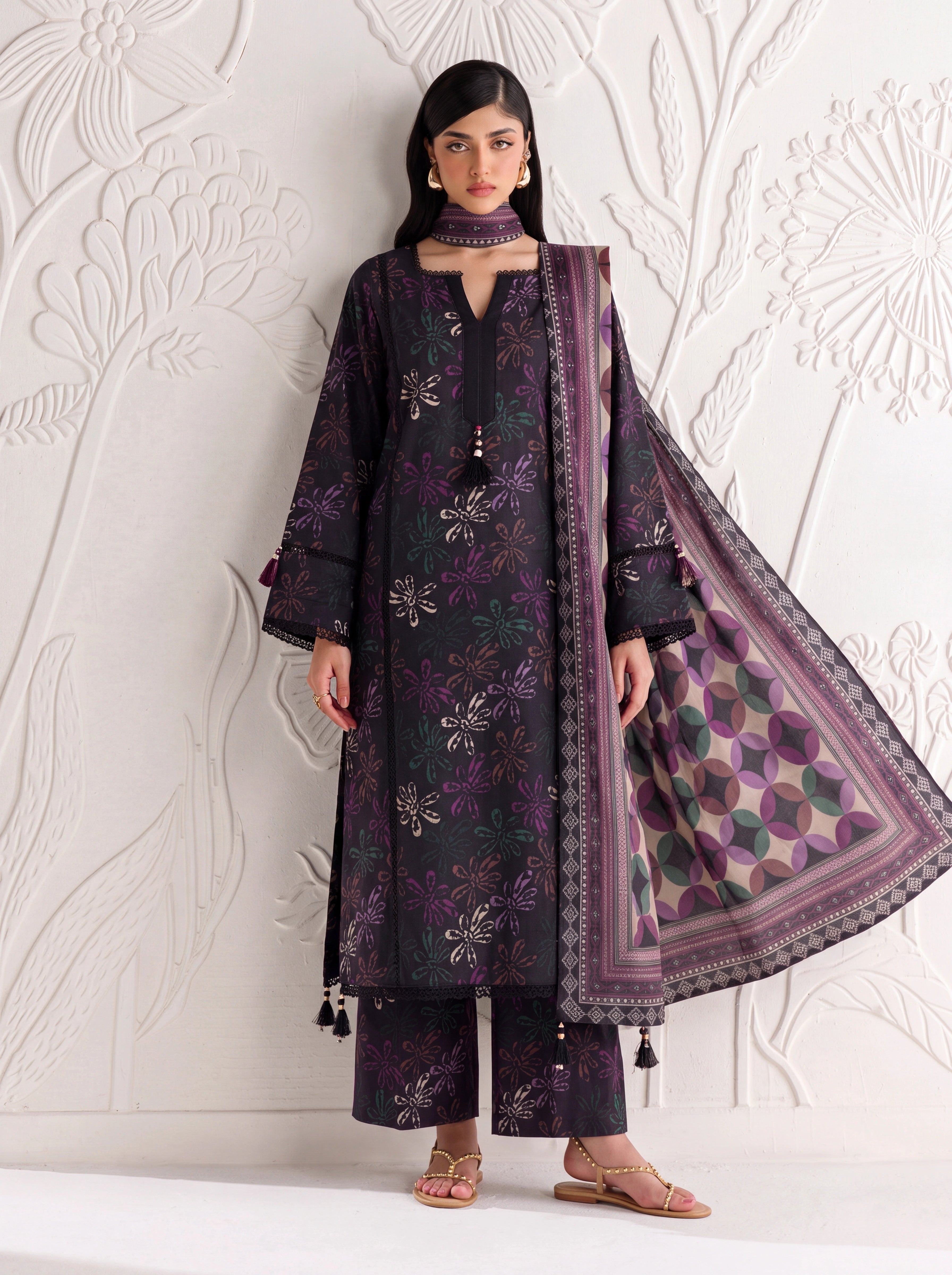 BAHAR 3 PIECE - PRINTED LAWN SUIT Unstitched 016